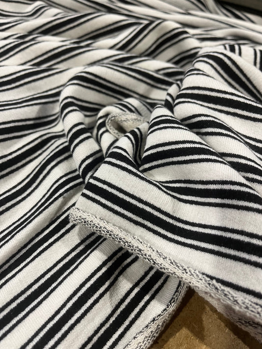 TERRY 001 Black/white striped French Terry