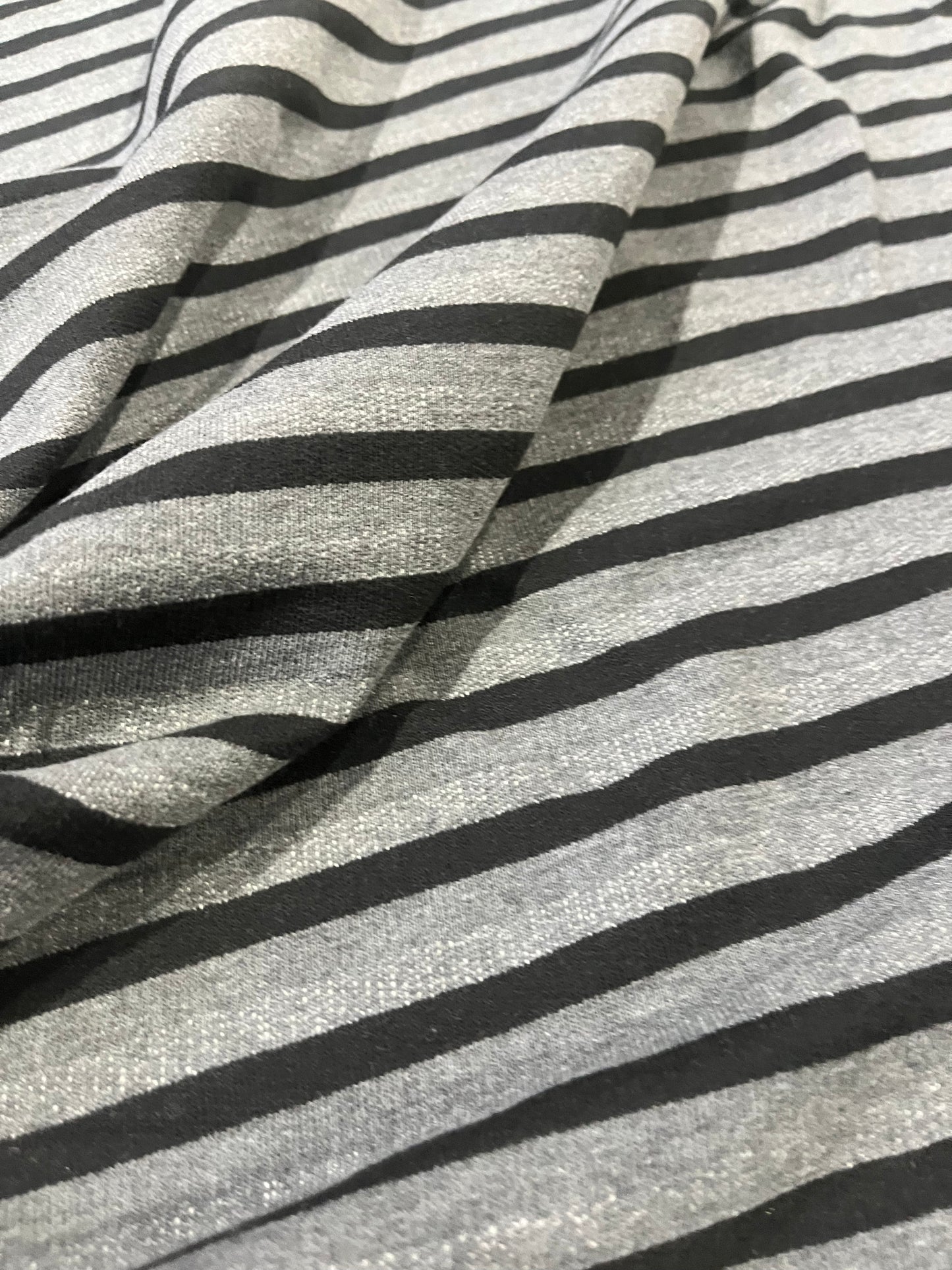 TERRY 003 Black/grey striped French Terry
