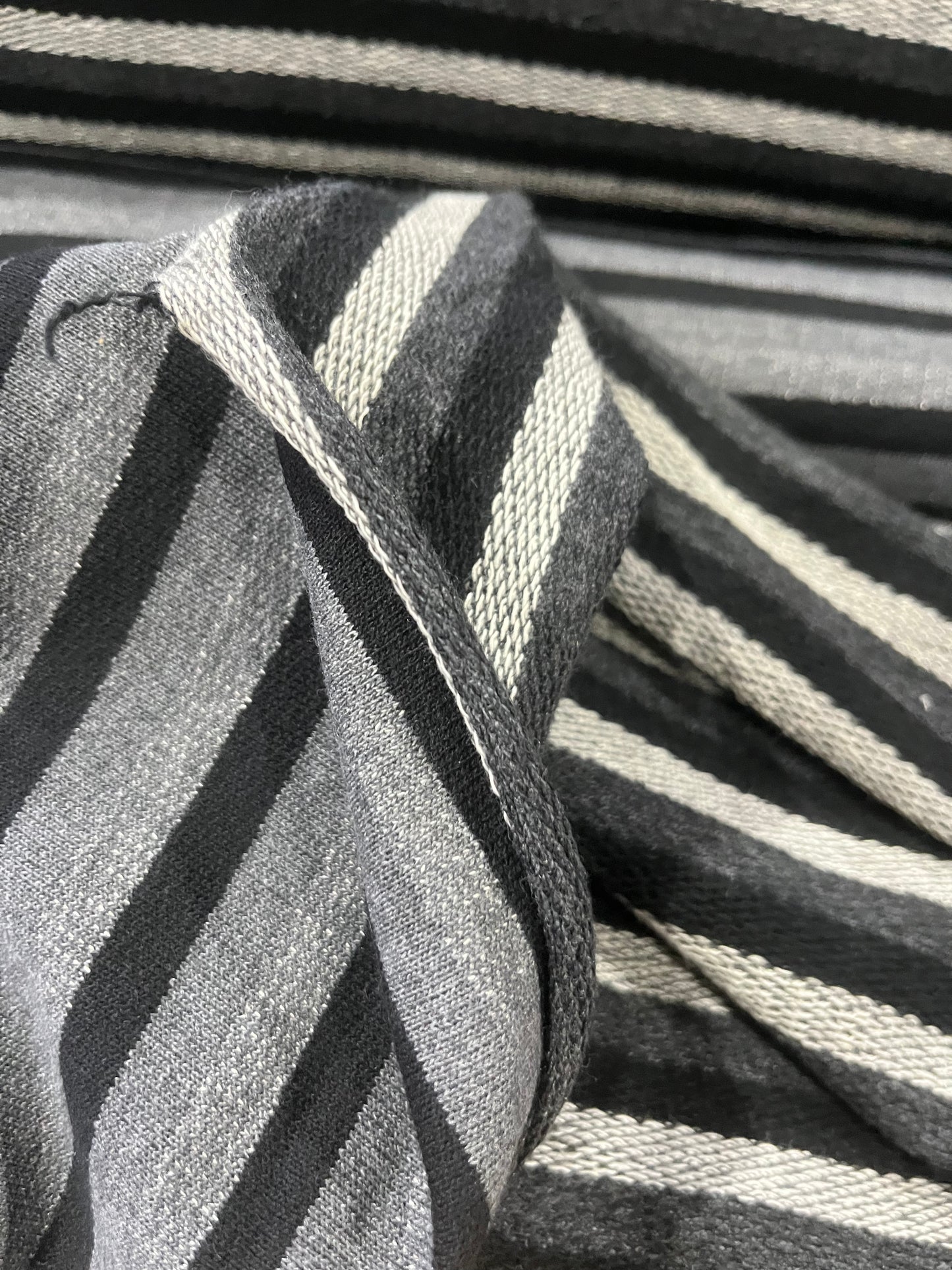 TERRY 003 Black/grey striped French Terry