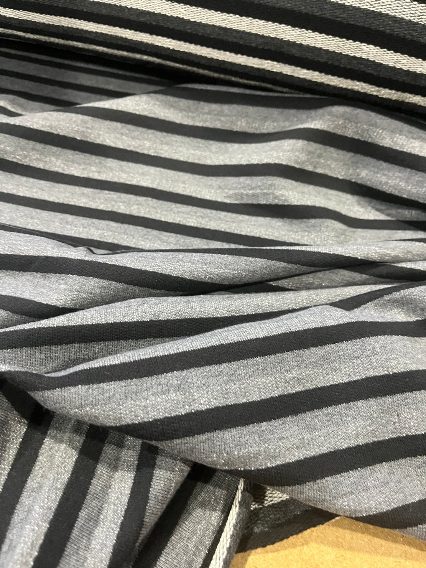 TERRY 003 Black/grey striped French Terry