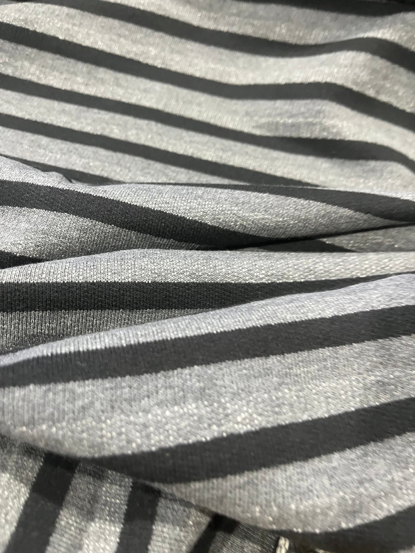 TERRY 003 Black/grey striped French Terry