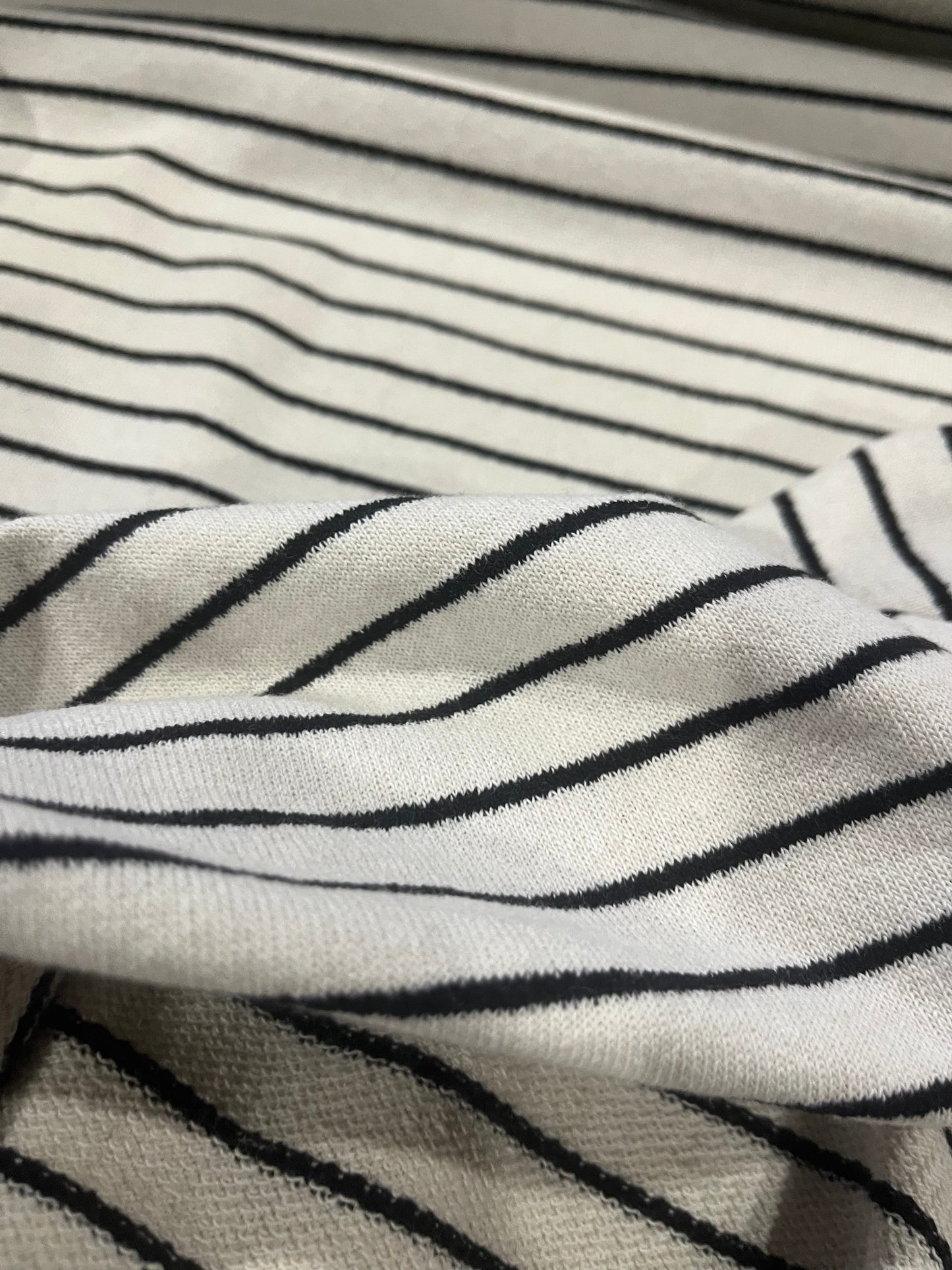 TERRY 004 Black/white striped French Terry