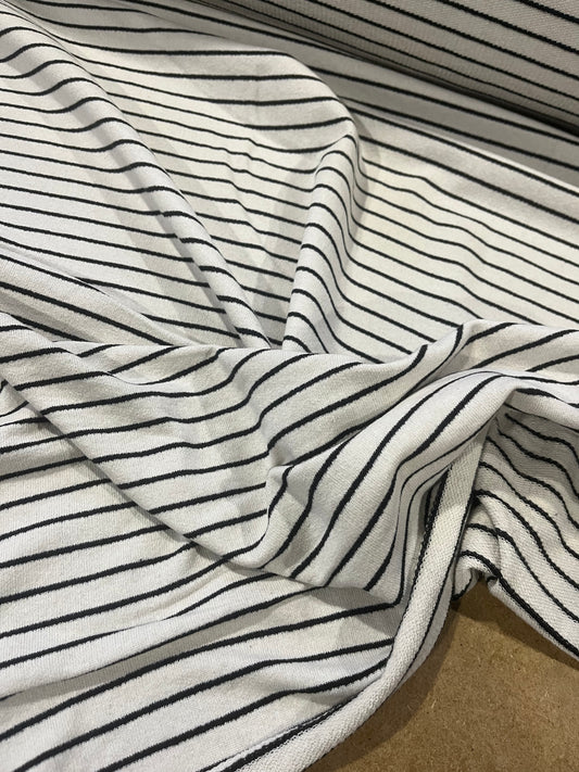 TERRY 004 Black/white striped French Terry