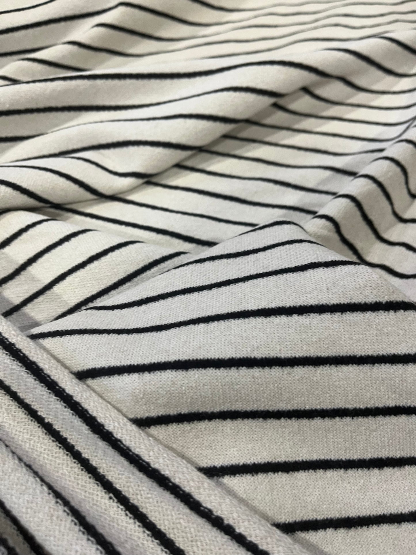 TERRY 004 Black/white striped French Terry