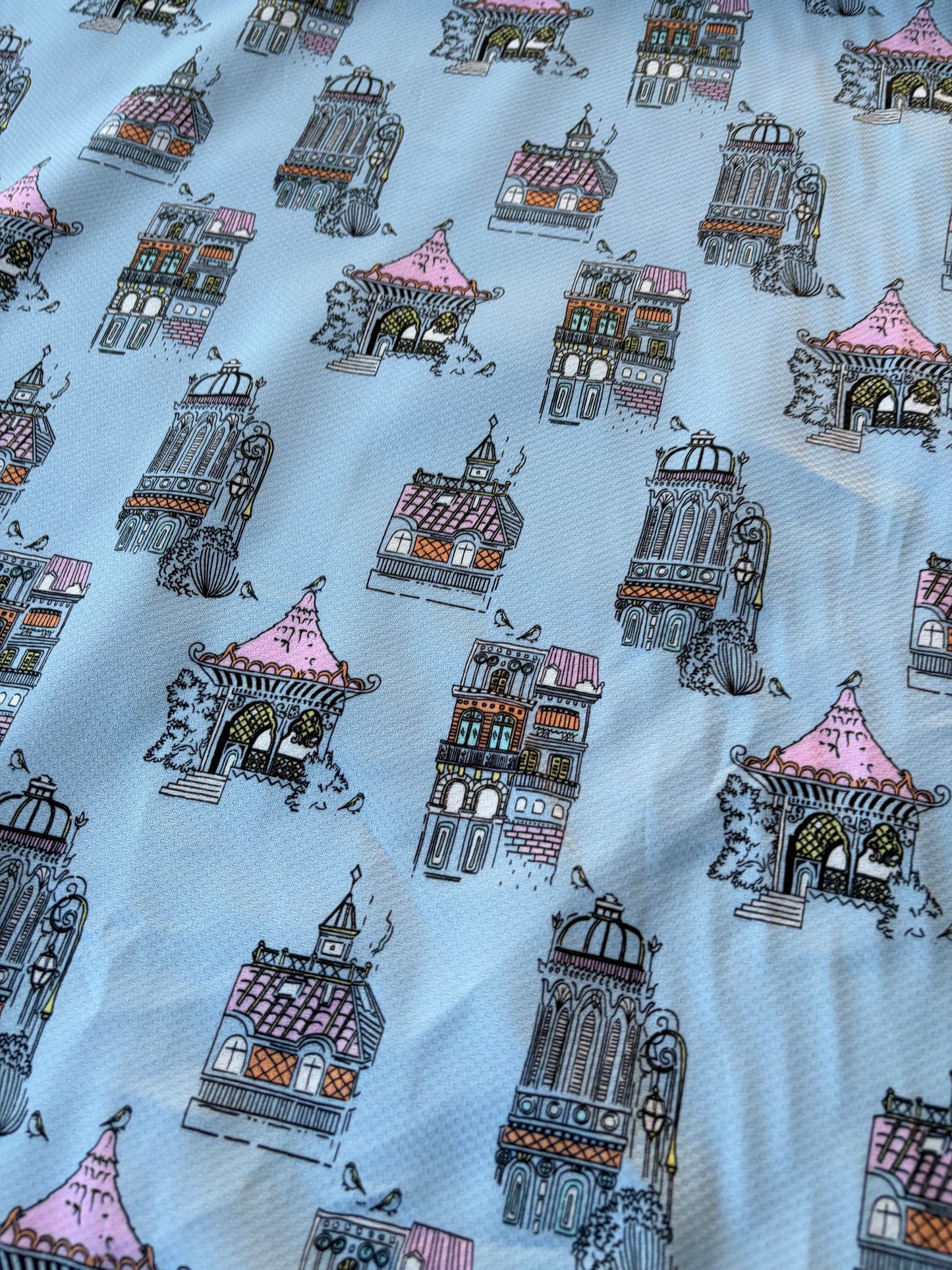 MAXIME 021  cotton piqué stretch "houses"