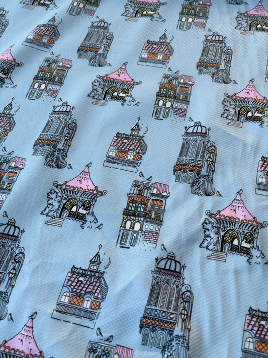MAXIME 021  cotton piqué stretch "houses"