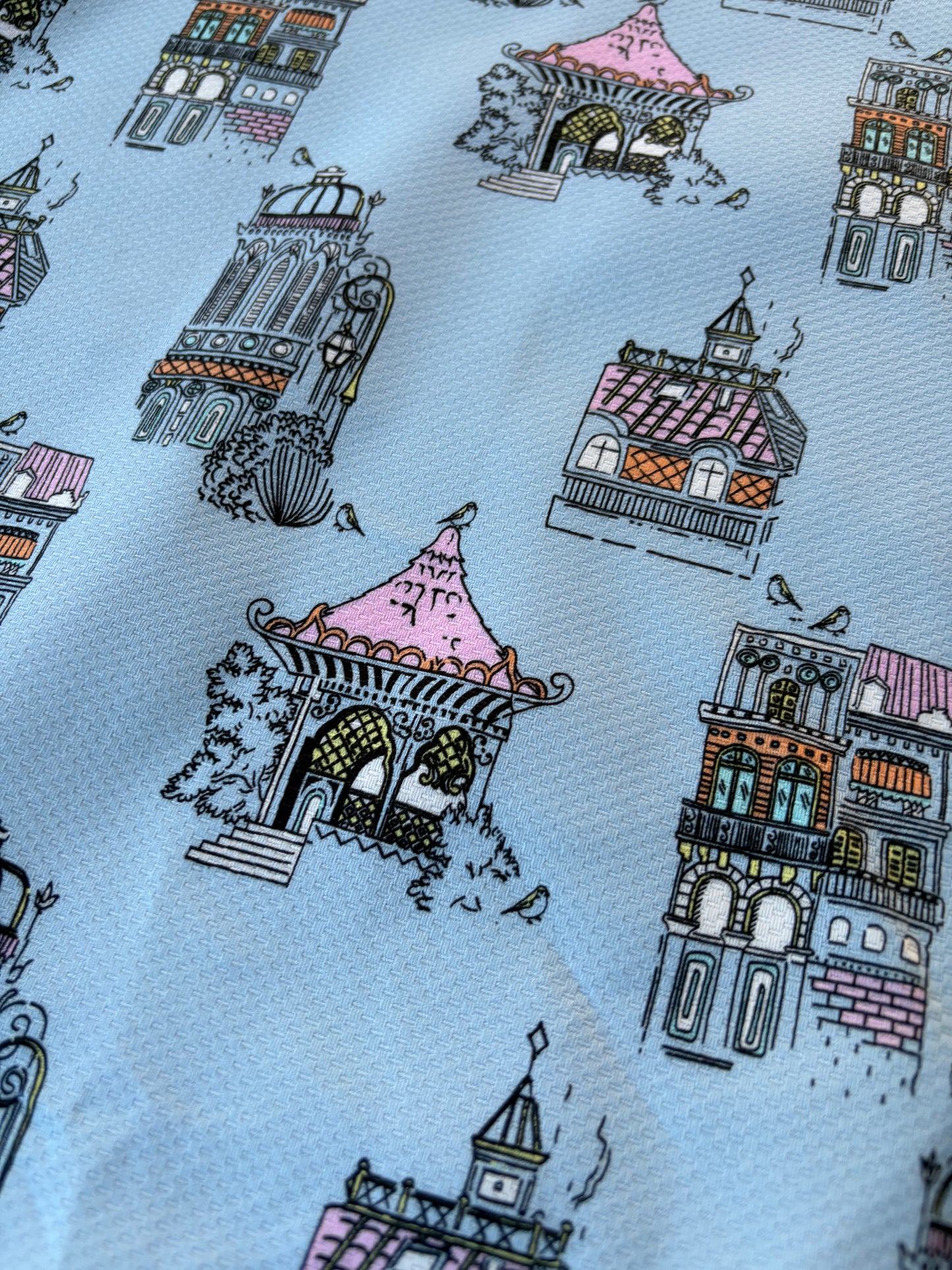 MAXIME 021  cotton piqué stretch "houses"