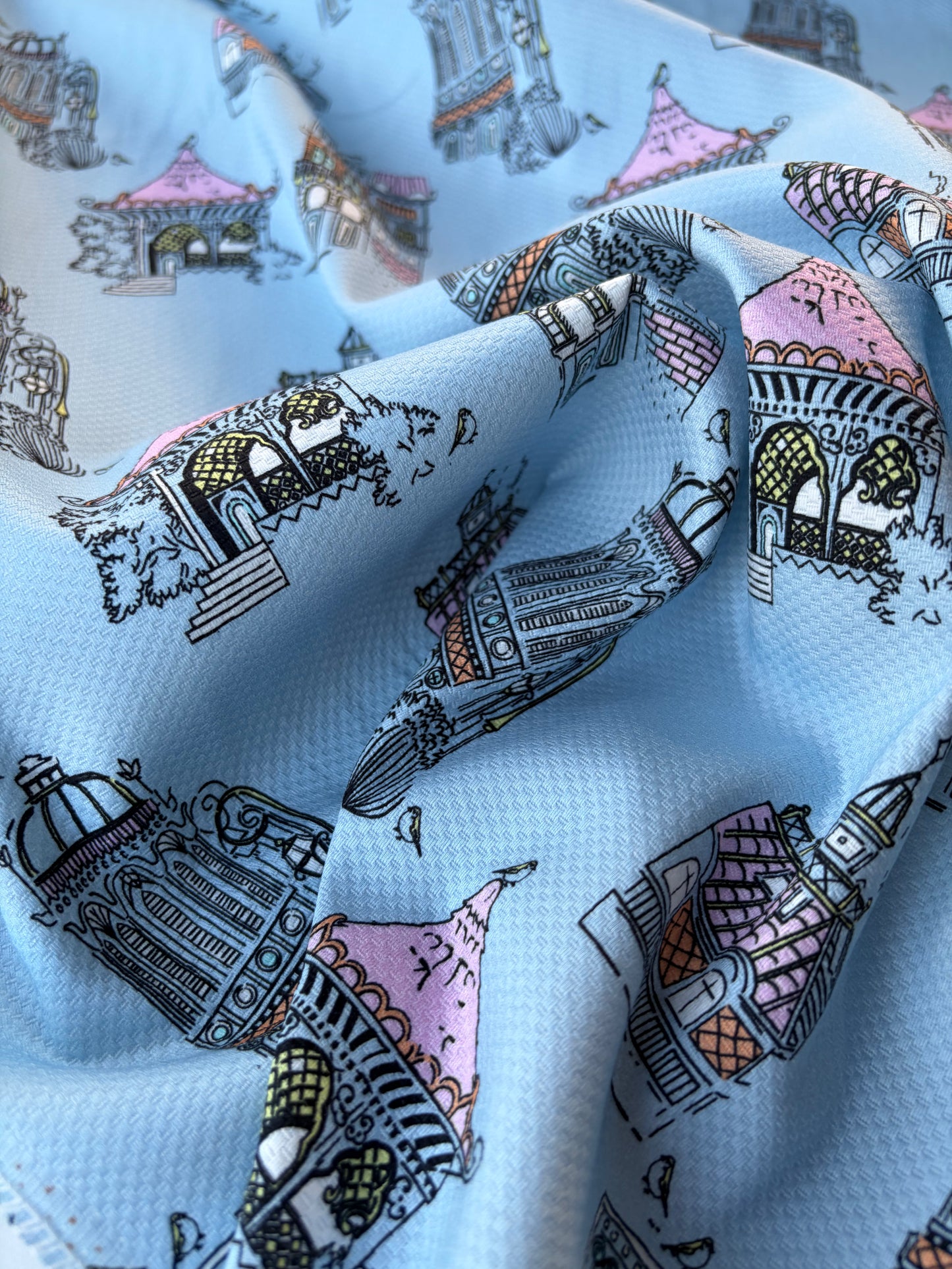 MAXIME 021  cotton piqué stretch "houses"