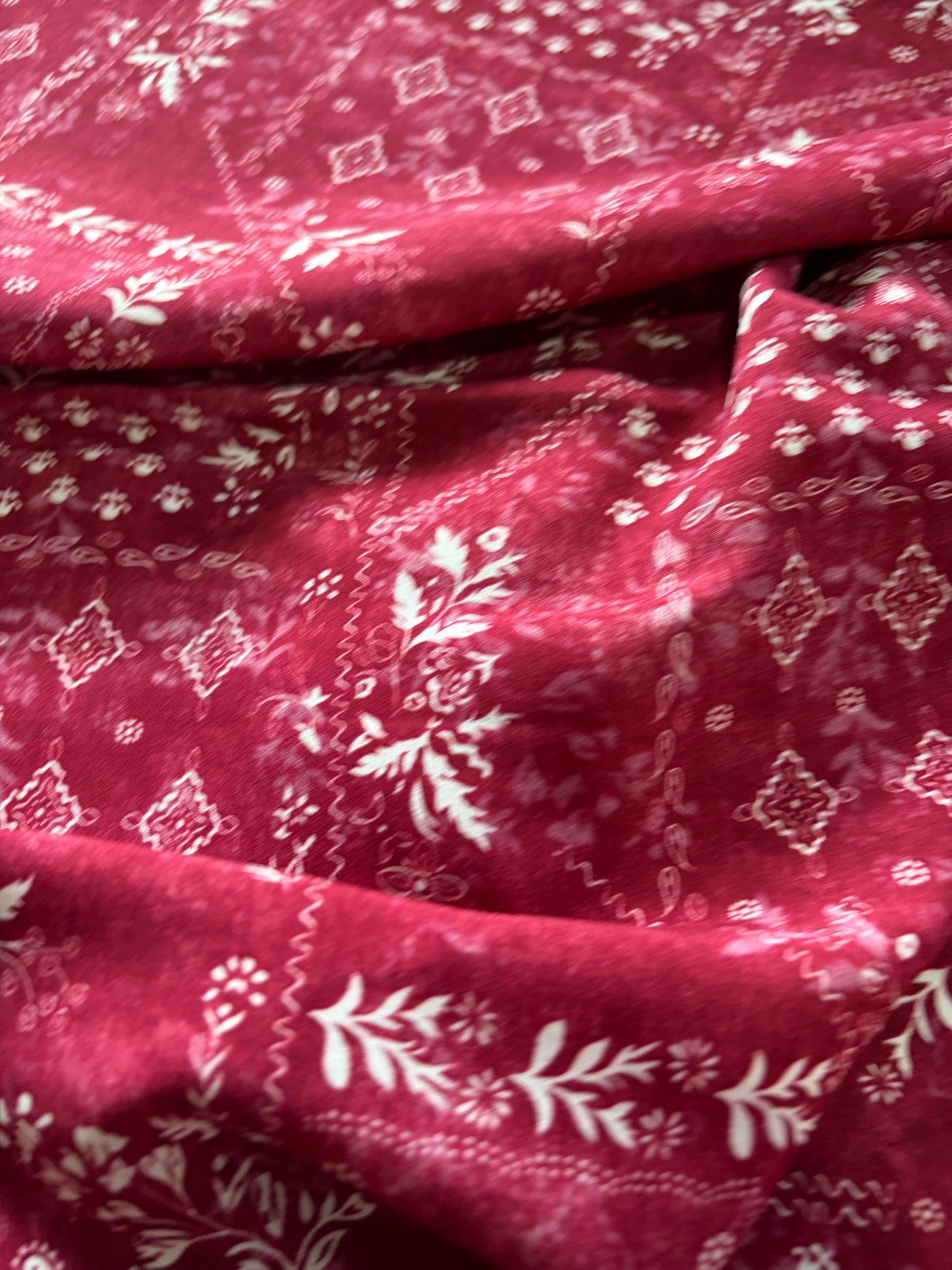 APU 015 cherry  floral cotton voile