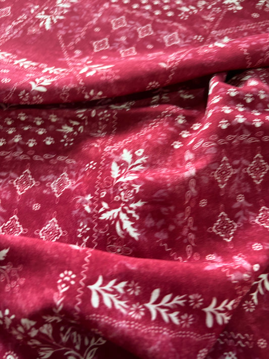 APU 015 cherry  floral cotton voile