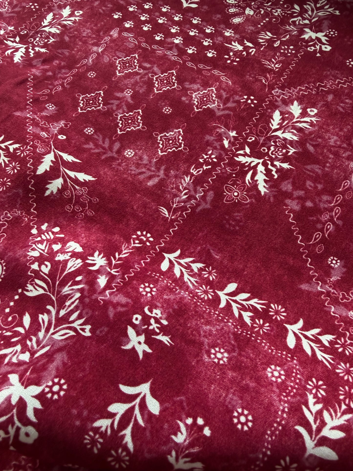 APU 015 cherry  floral cotton voile