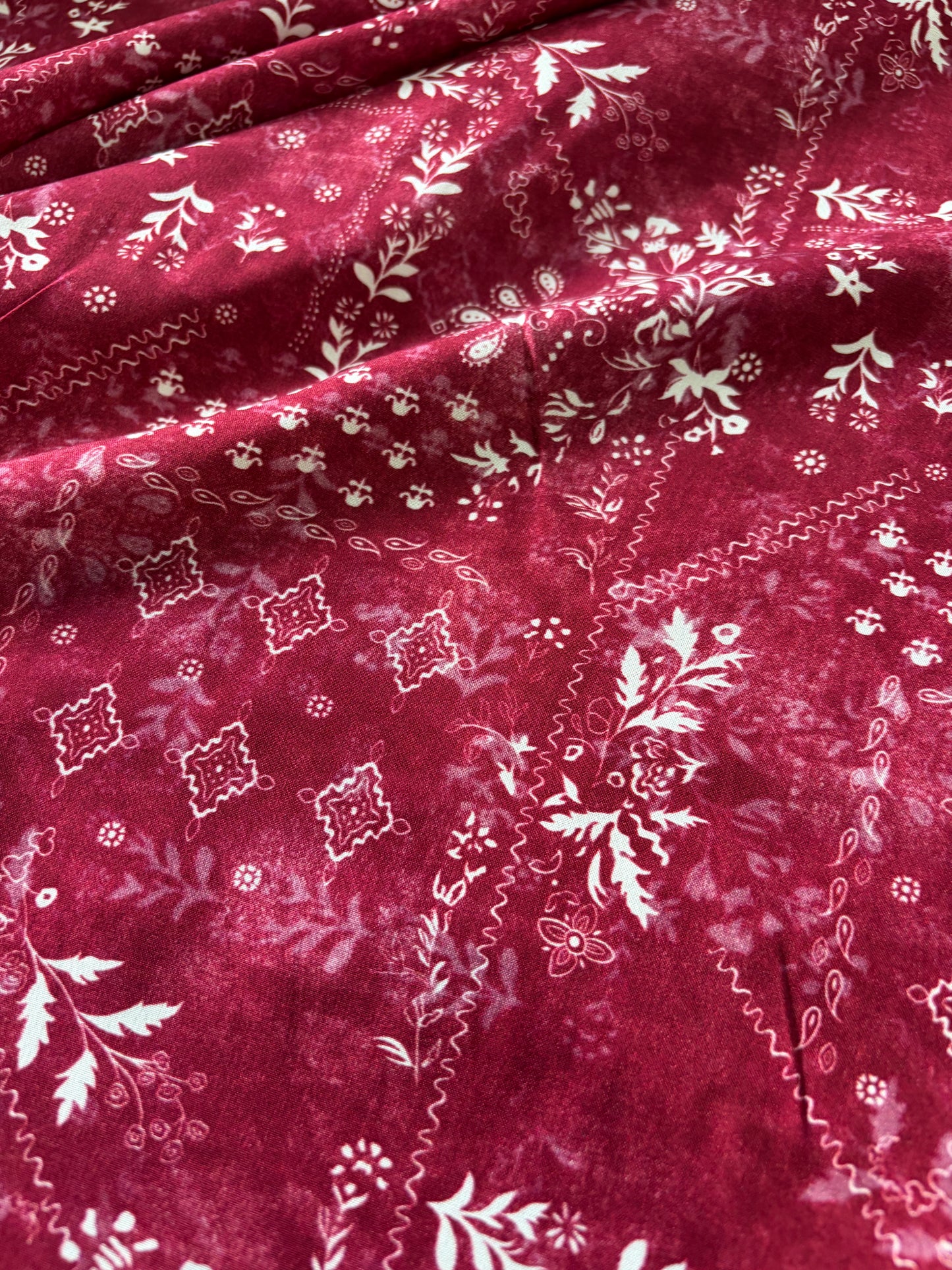 APU 015 cherry  floral cotton voile