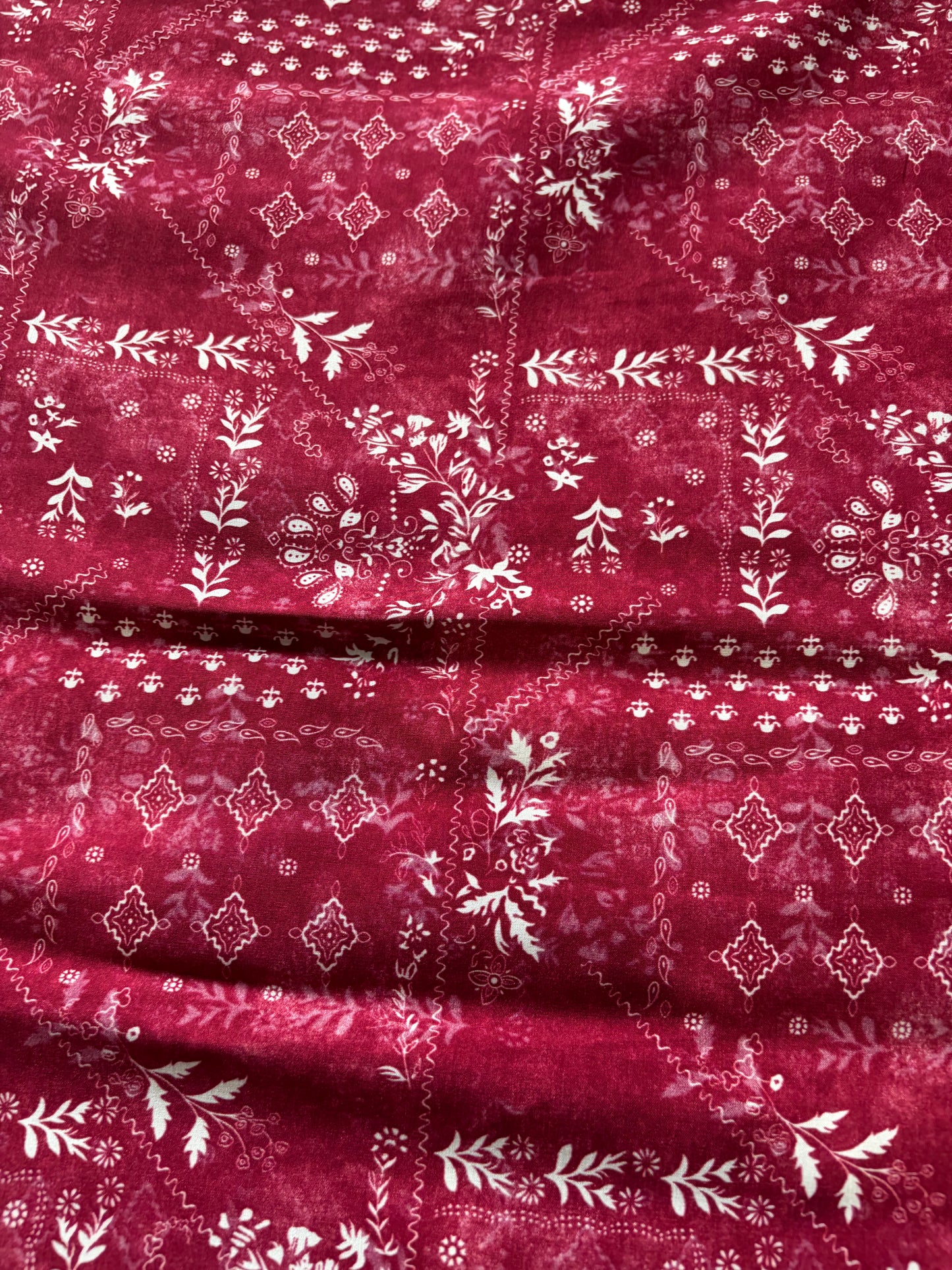 APU 015 cherry  floral cotton voile