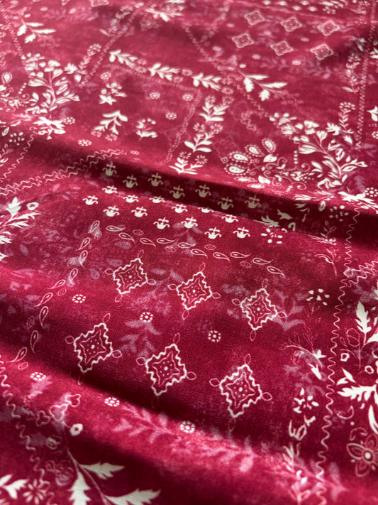 APU 015 cherry  floral cotton voile