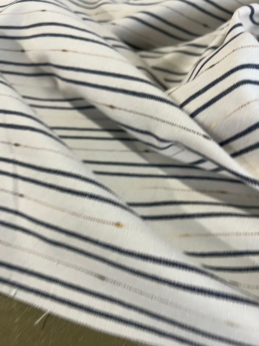 RAOUL 007 coloured white denim with irregular slub stripes indigo