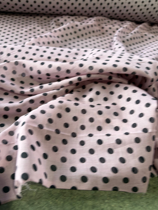 APU 017 dusty pink polka dots cotton voile