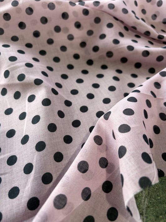 APU 017 dusty pink polka dots cotton voile