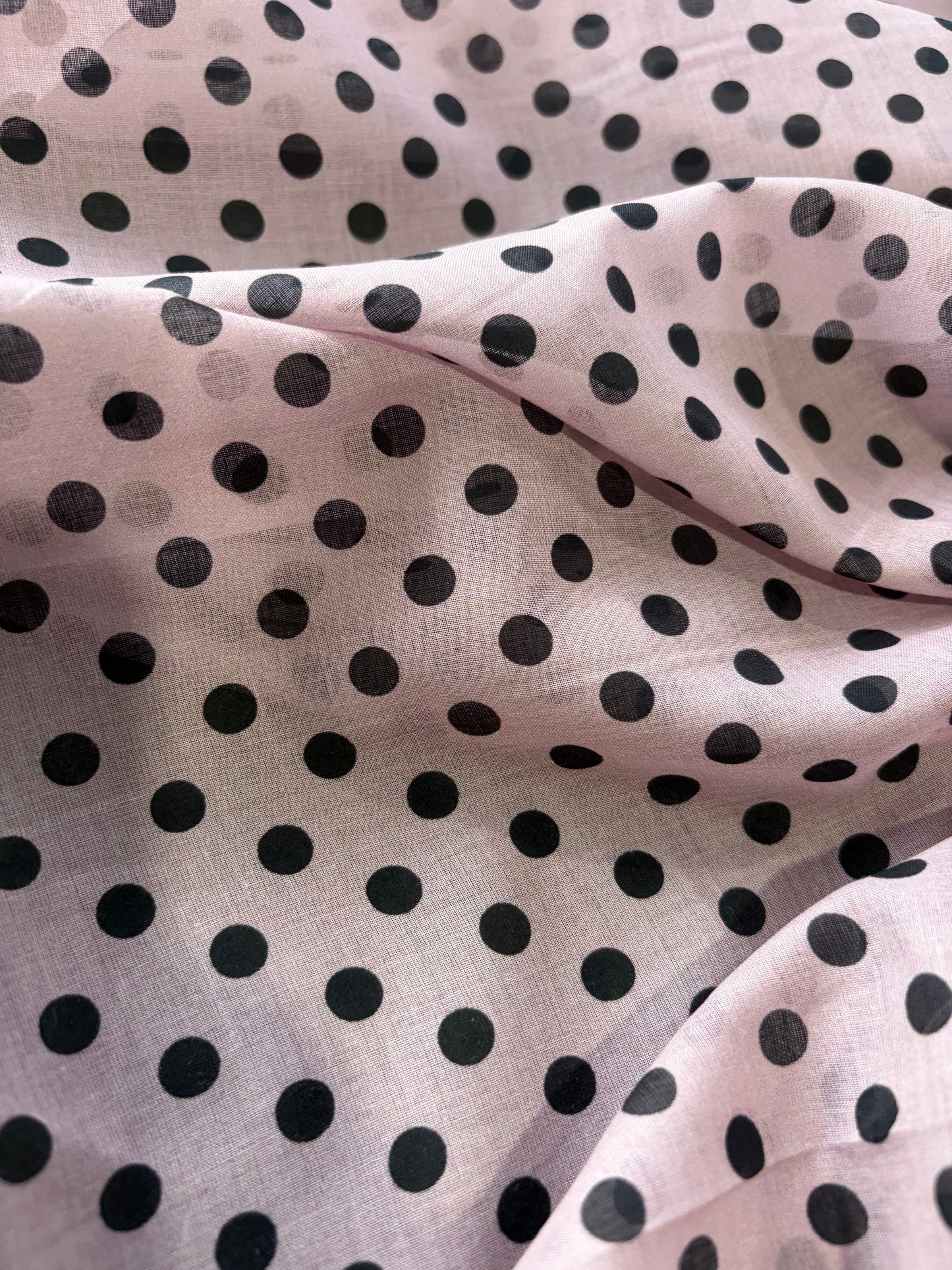 APU 017 dusty pink polka dots cotton voile