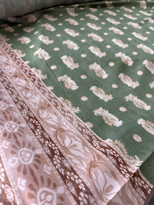 APU 018 double border paisley cotton voile