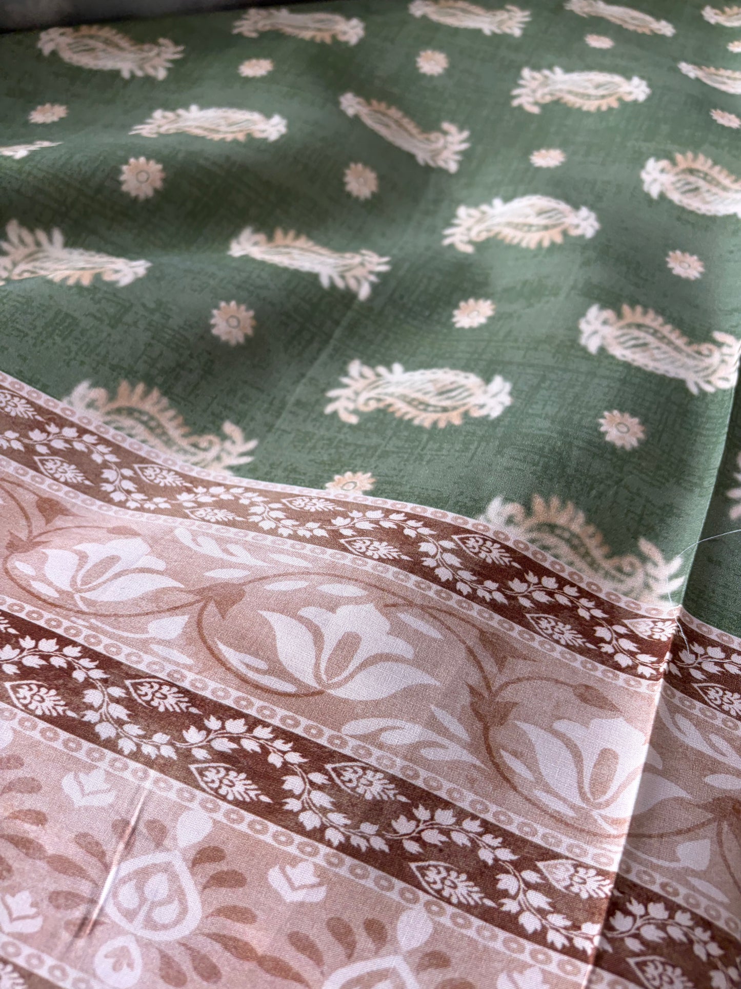 APU 018 double border paisley cotton voile