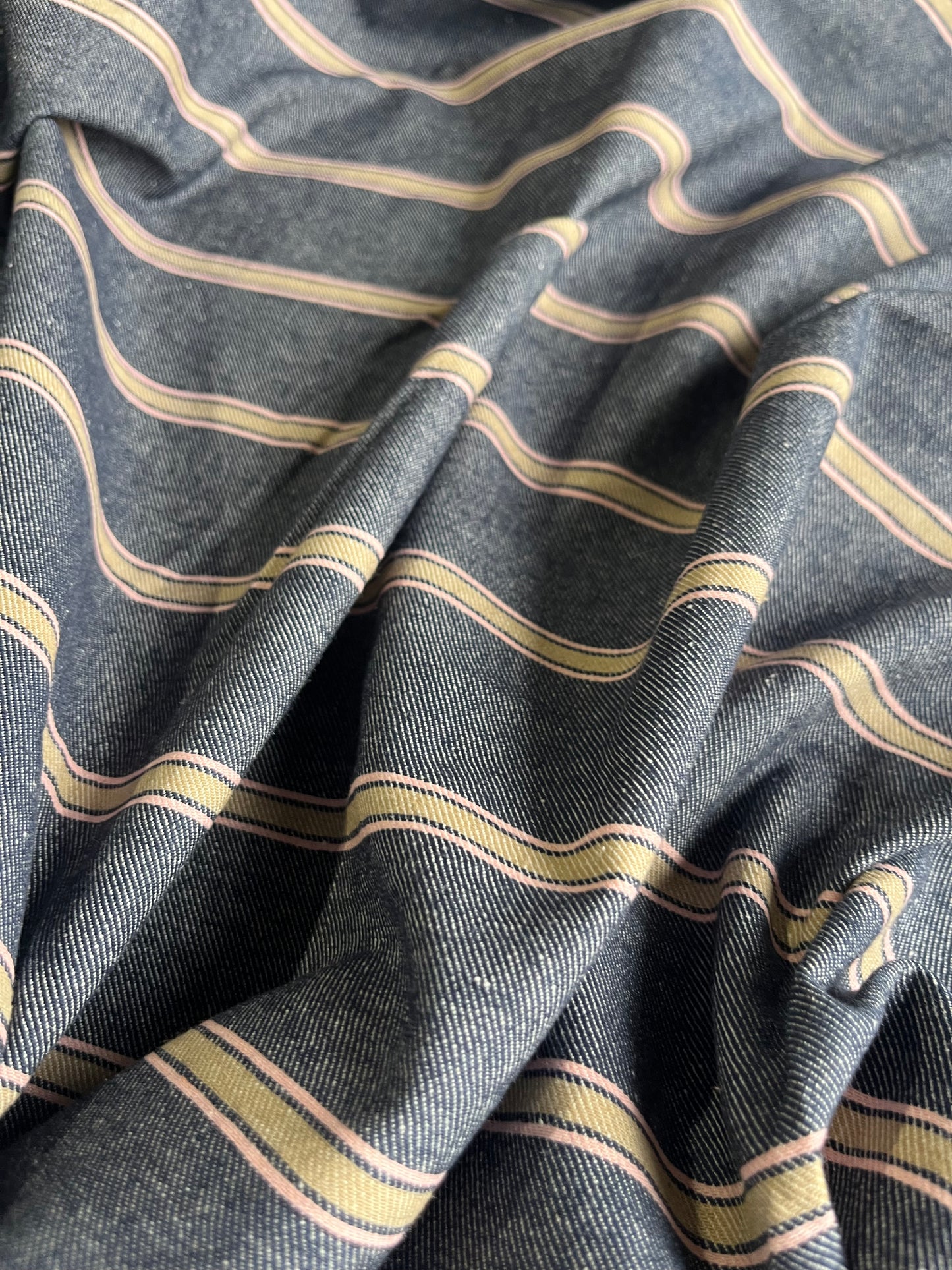 RAOUL 011 coloured denim stripe indigo/sand