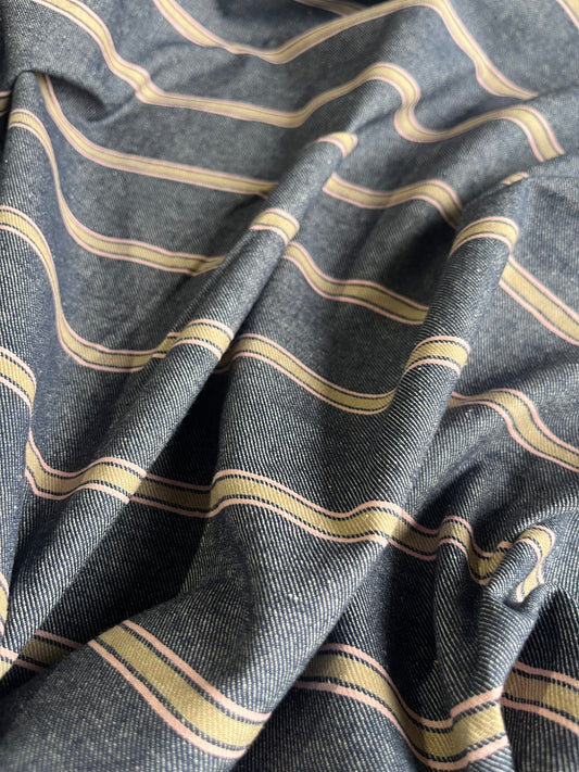 RAOUL 011 coloured denim stripe indigo/sand
