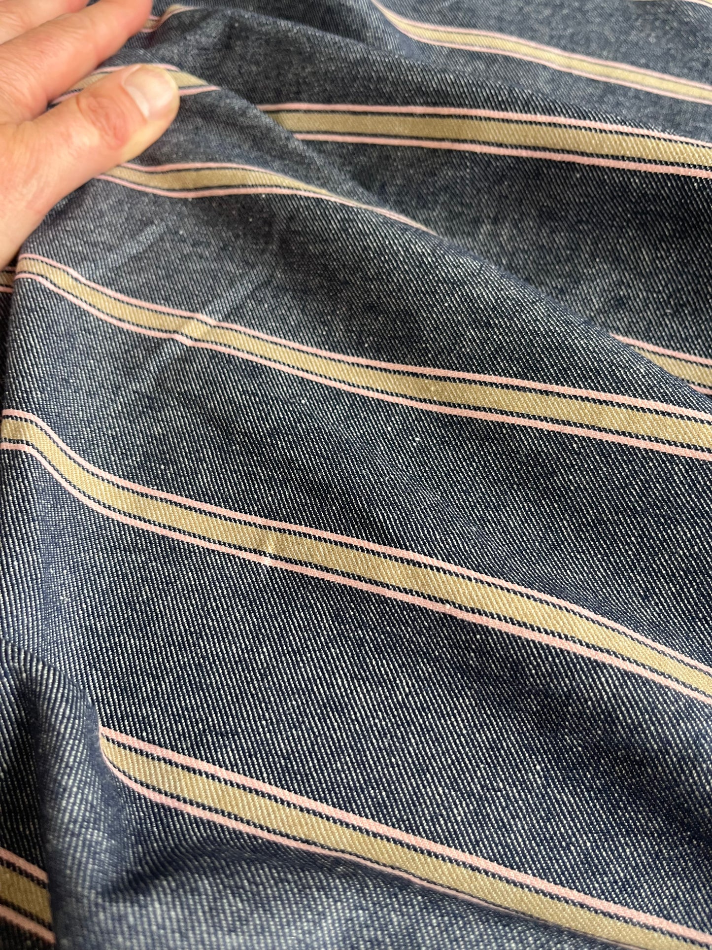 RAOUL 011 coloured denim stripe indigo/sand