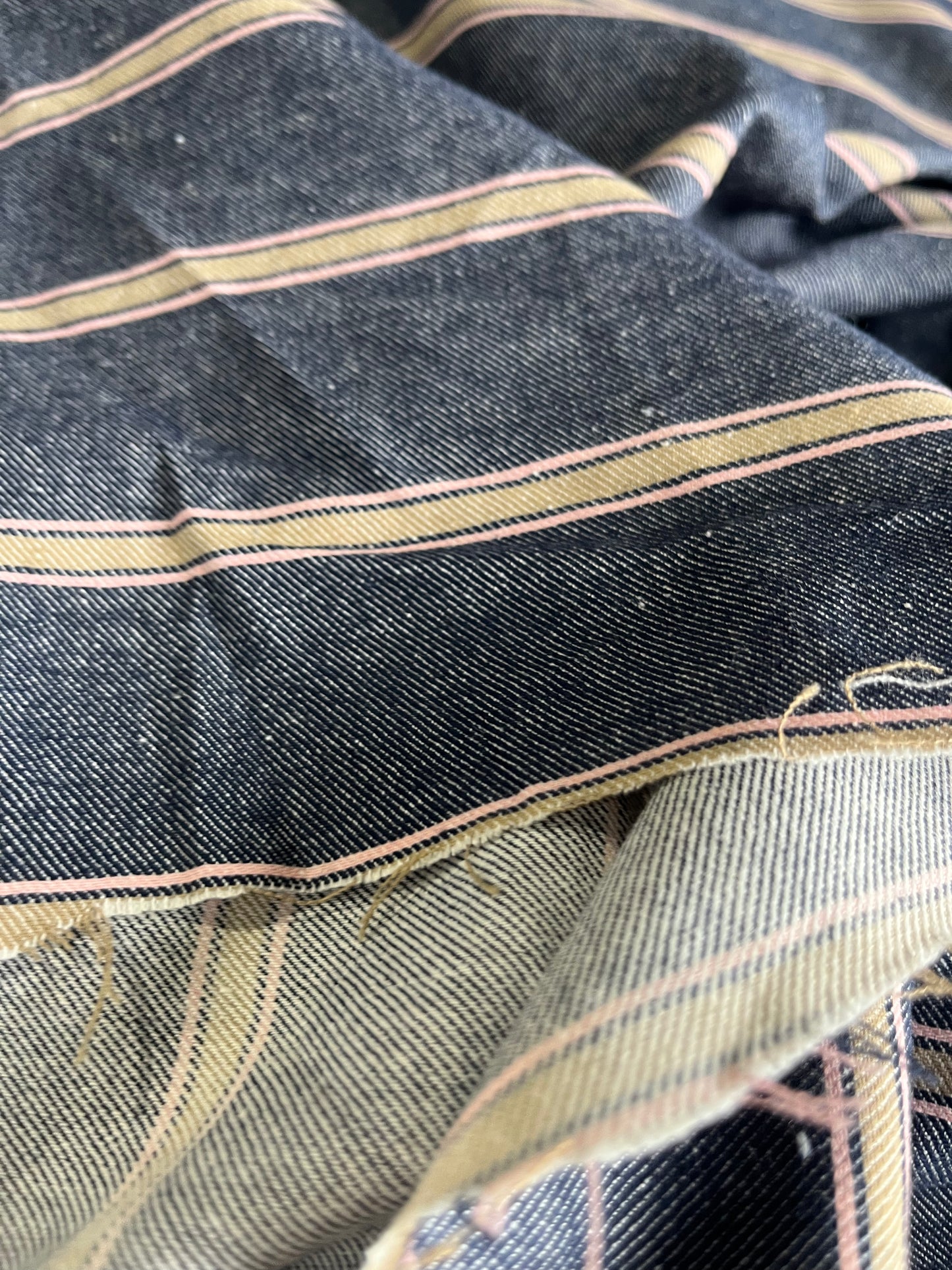 RAOUL 011 coloured denim stripe indigo/sand