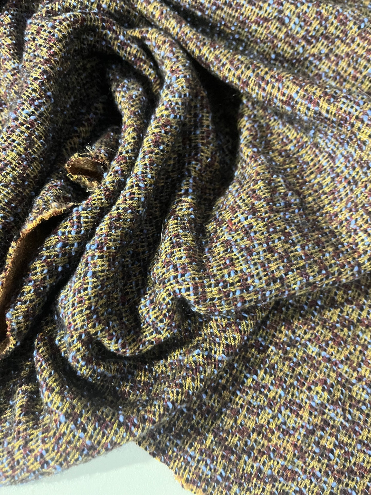 CLEO 011  jersey jacquard tweed look camel/blue