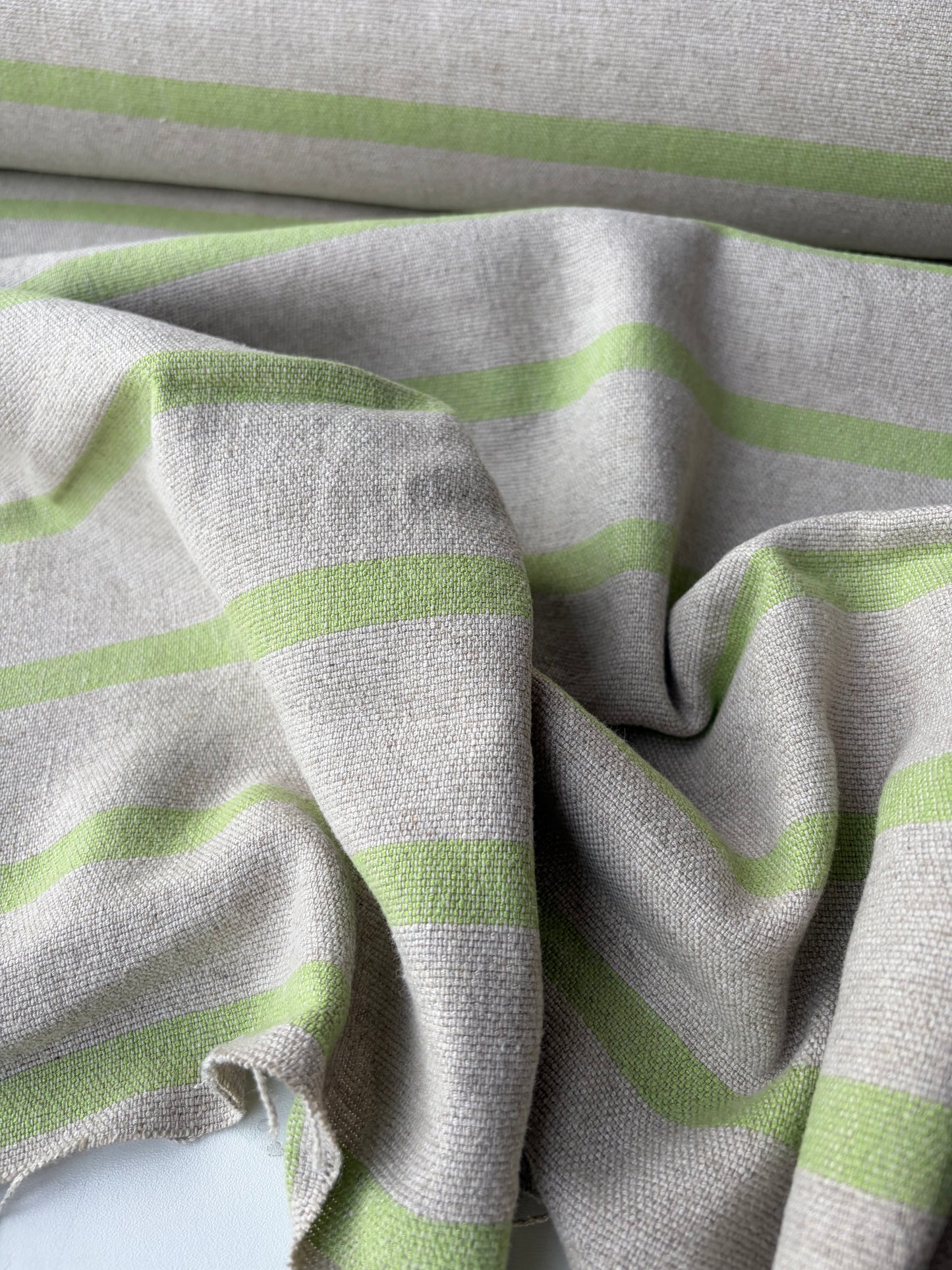 AMBRE 009 heavy cotton linen stripes