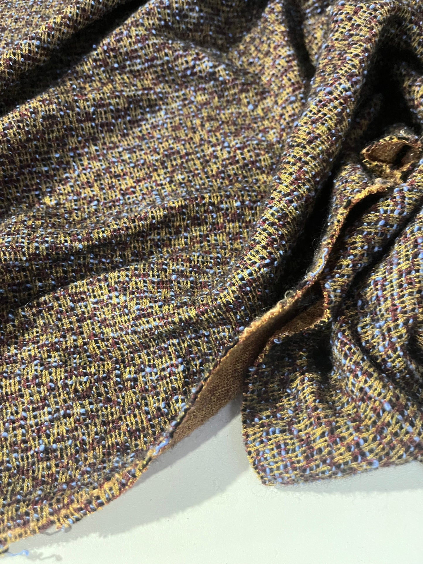 CLEO 011  jersey jacquard tweed look camel/blue