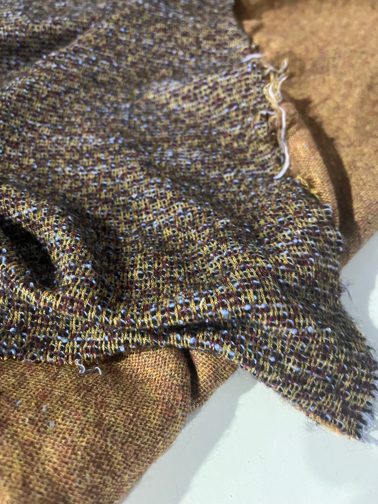 CLEO 011  jersey jacquard tweed look camel/blue