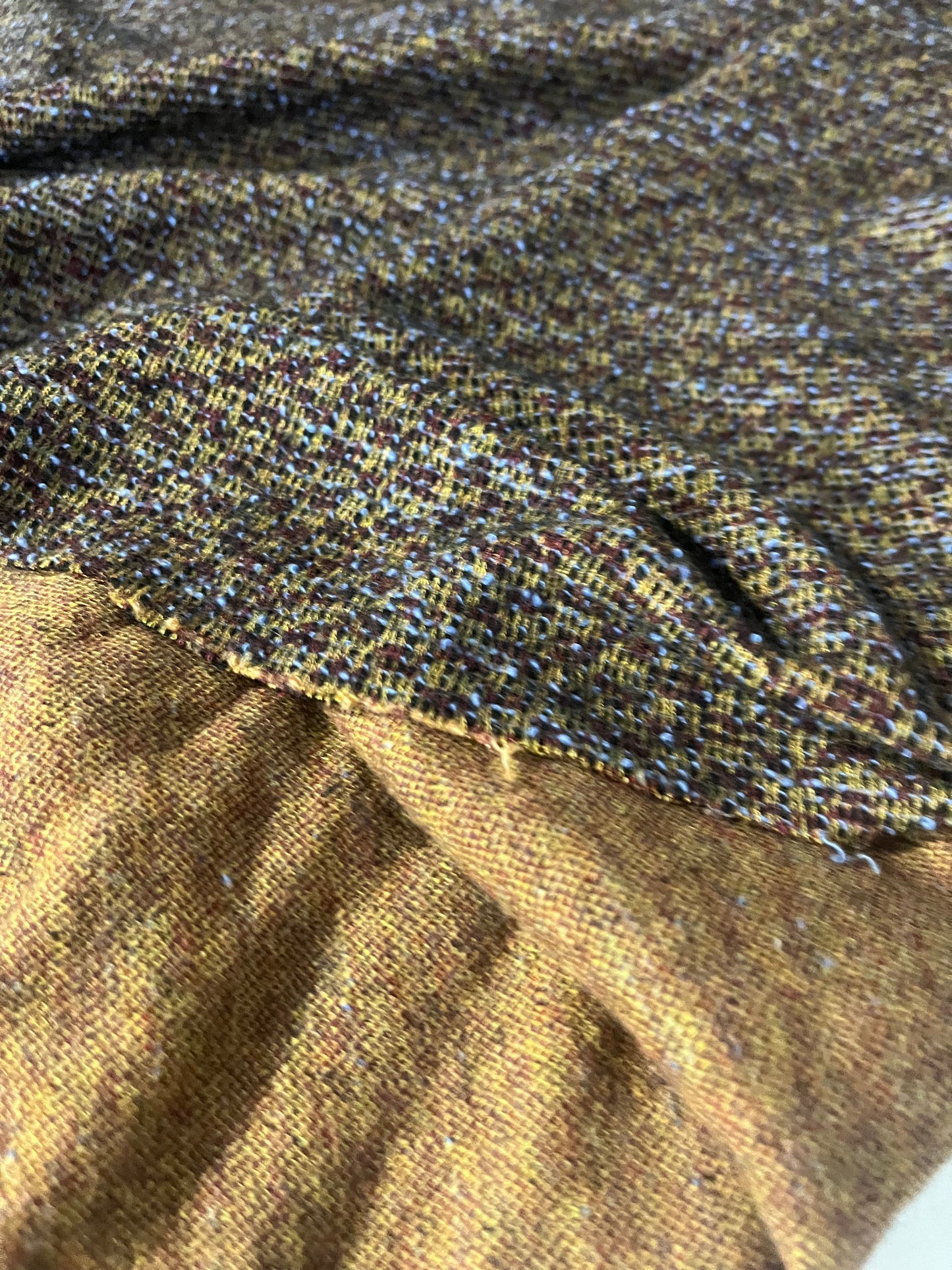 CLEO 011  jersey jacquard tweed look camel/blue