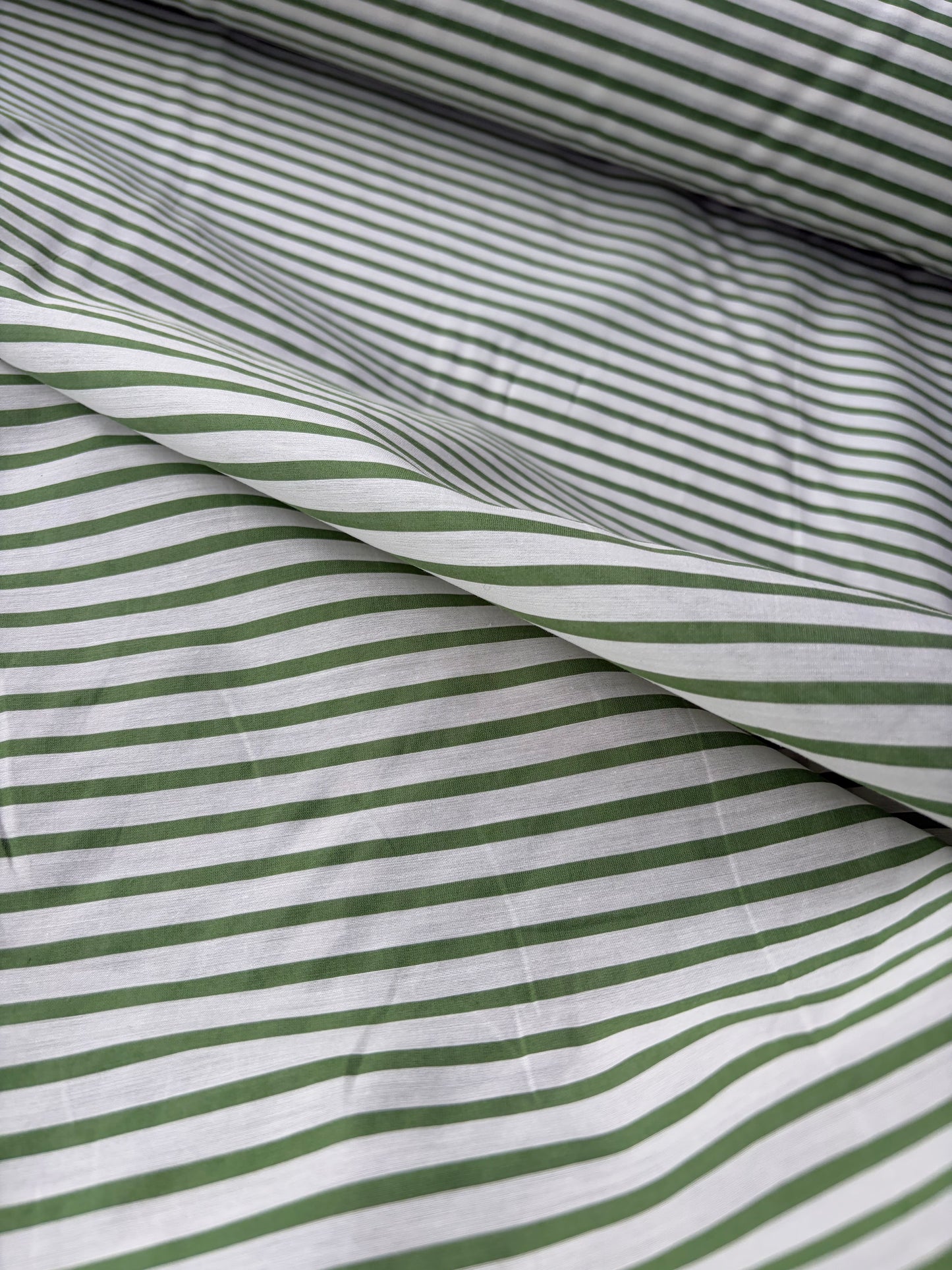 PC AMBRE 011 colourwoven cotton voile stripes white/green
