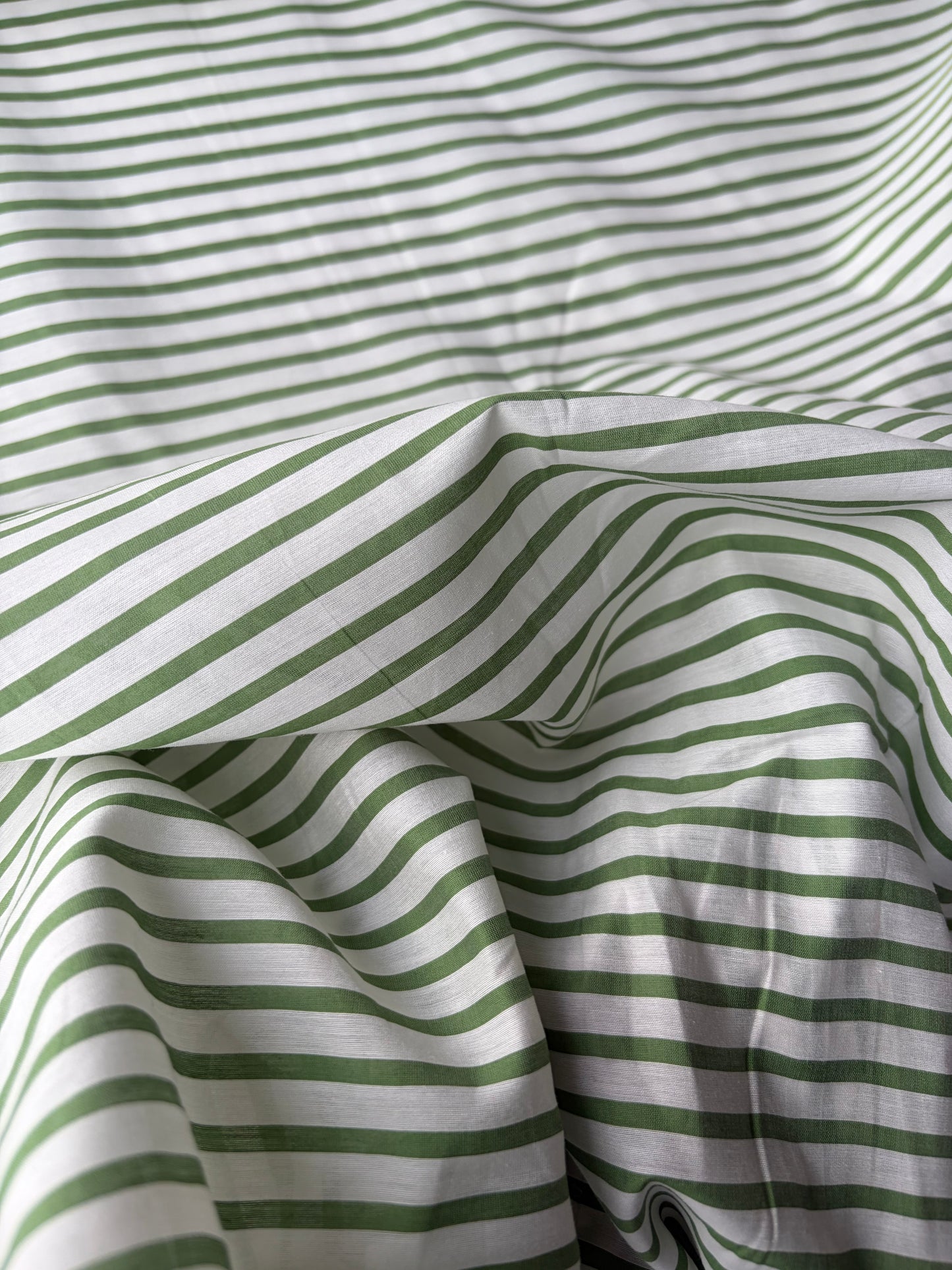 PC AMBRE 011 colourwoven cotton voile stripes white/green