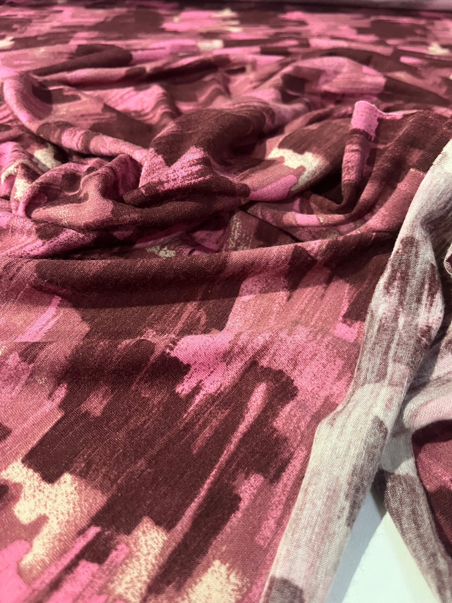 CLEO 016 jersey viscose elasthane pink/burgundy print