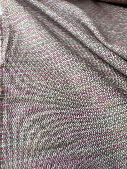 AMBRE 018 striped jacquard sand/soft pink
