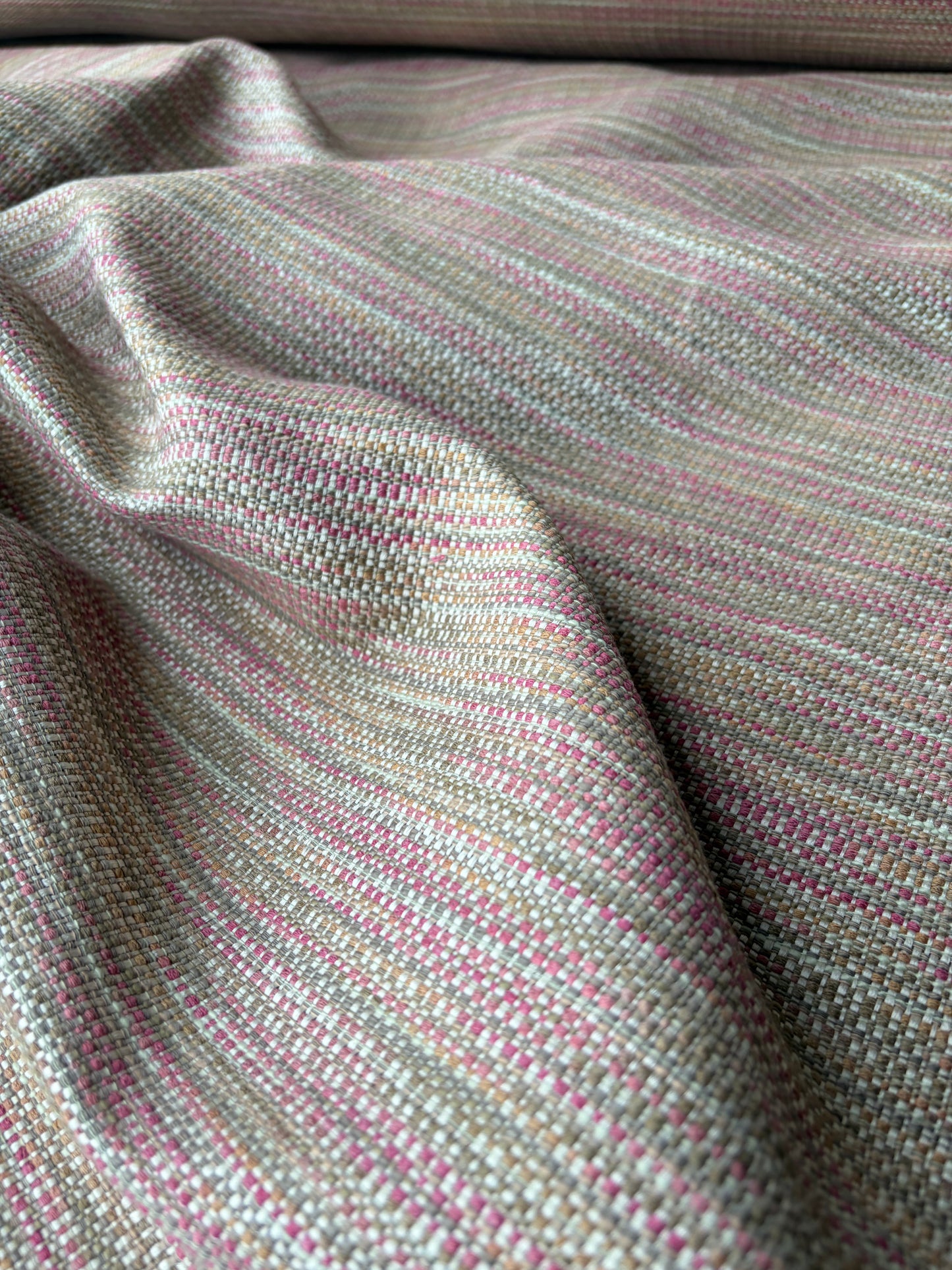 PC AMBRE 018 striped jacquard sand/soft pink