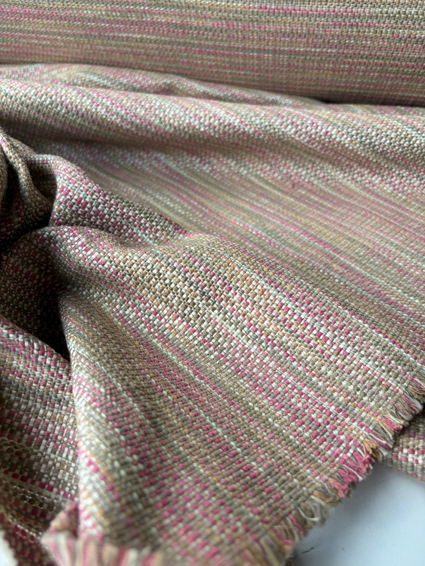 PC AMBRE 018 striped jacquard sand/soft pink