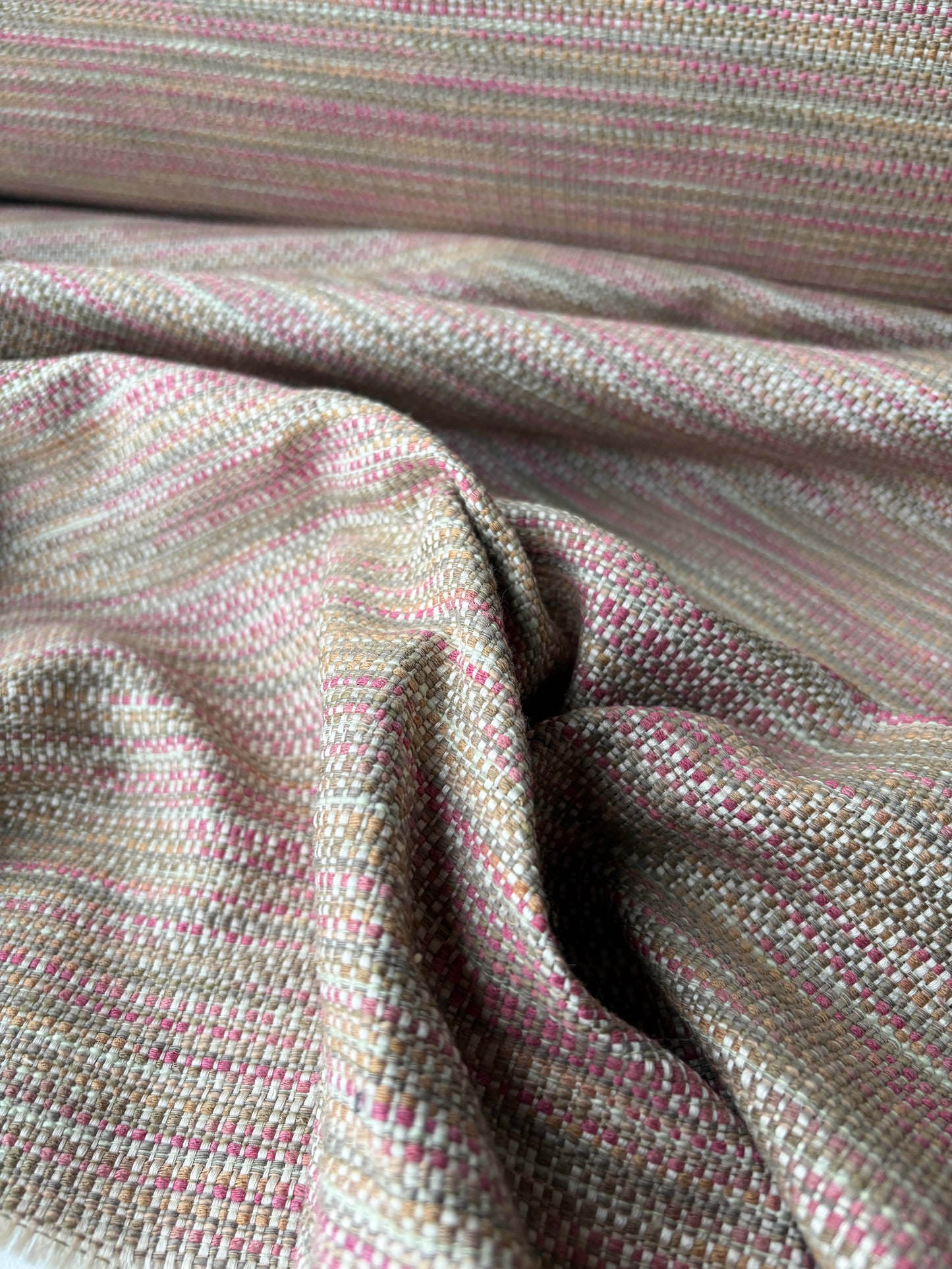 PC AMBRE 018 striped jacquard sand/soft pink