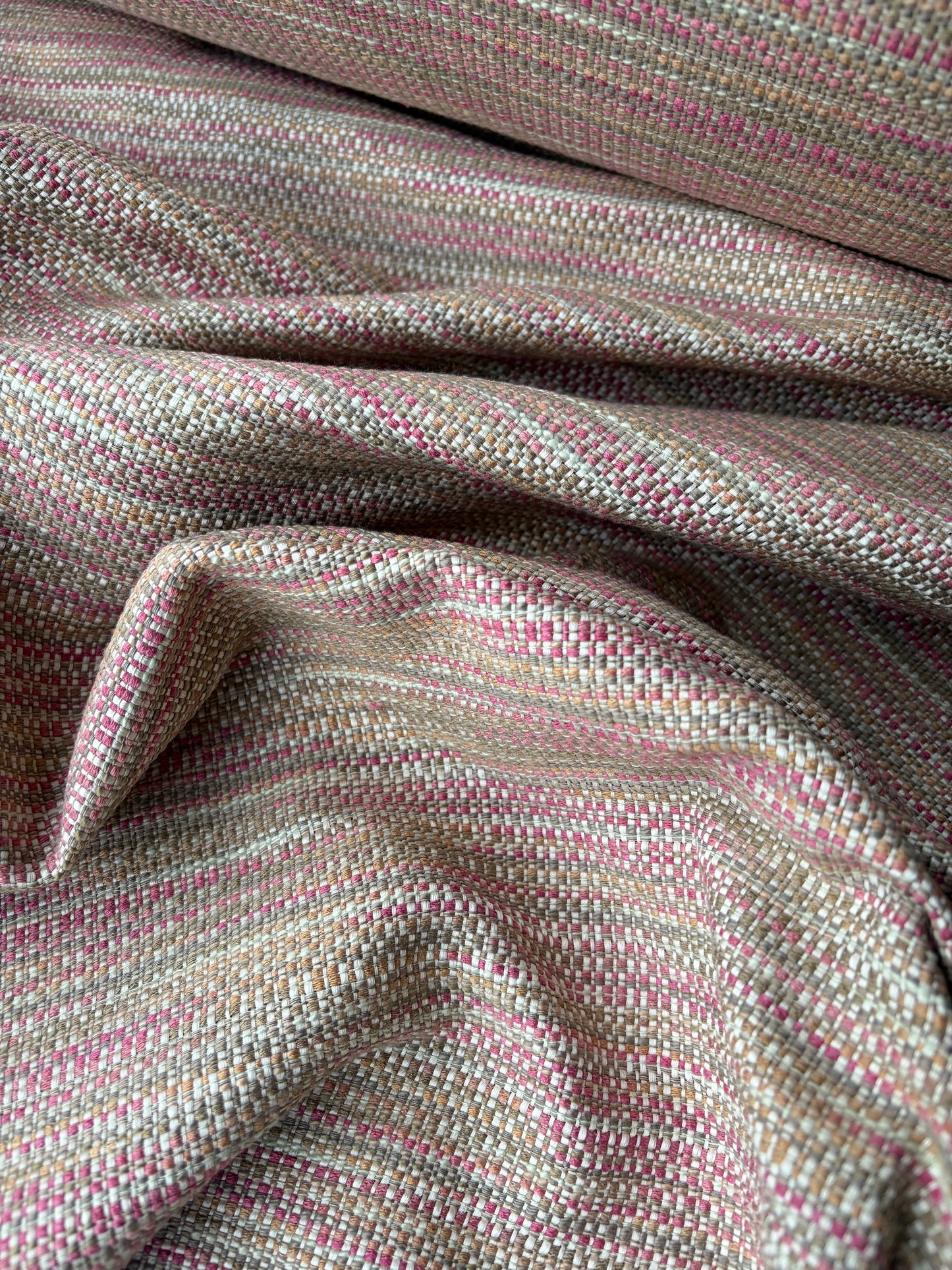 PC AMBRE 018 striped jacquard sand/soft pink