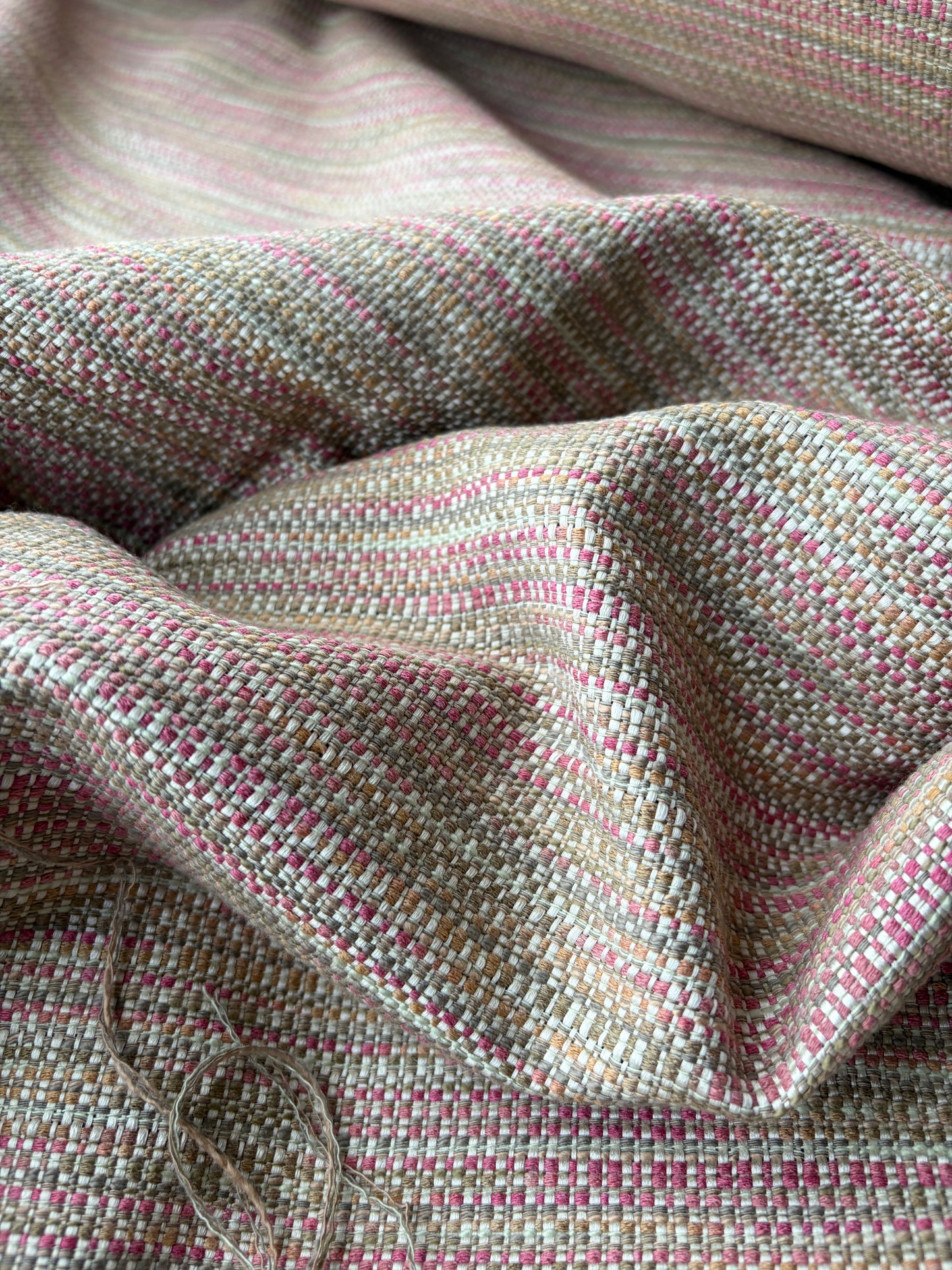 PC AMBRE 018 striped jacquard sand/soft pink
