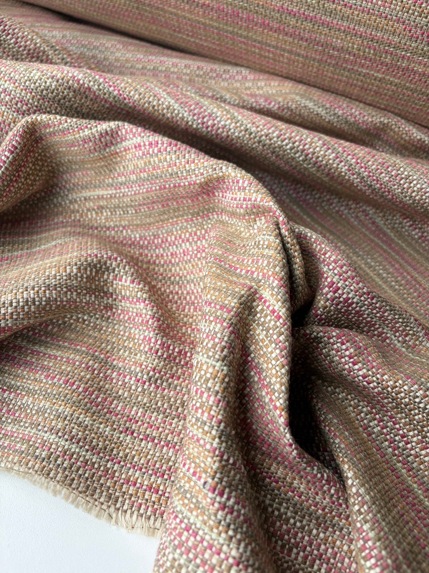 PC AMBRE 018 striped jacquard sand/soft pink