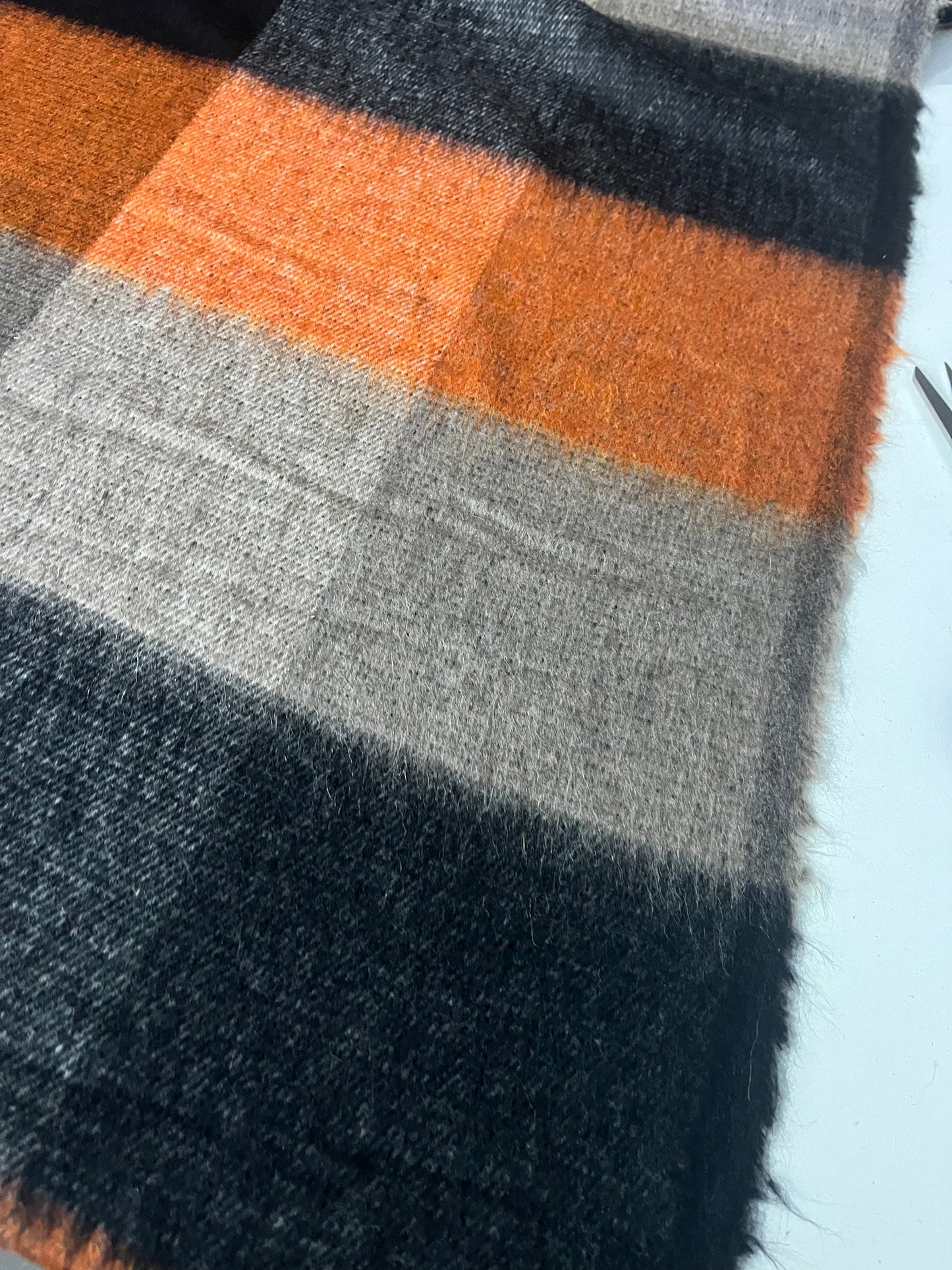 CLEO 021  wool check black/orange/greige