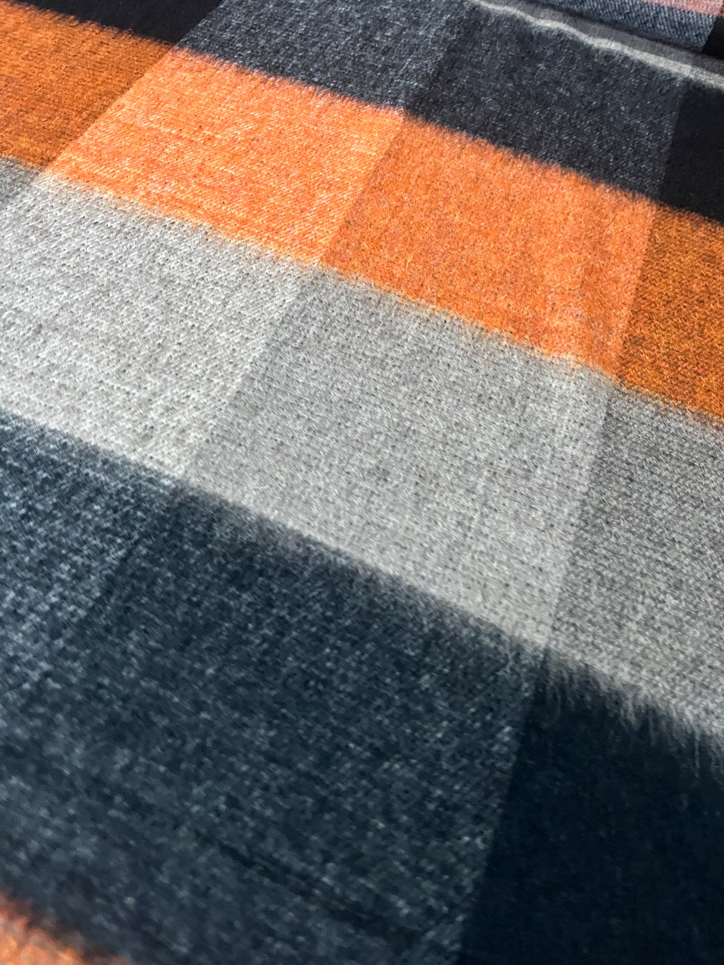 CLEO 021  wool check black/orange/greige