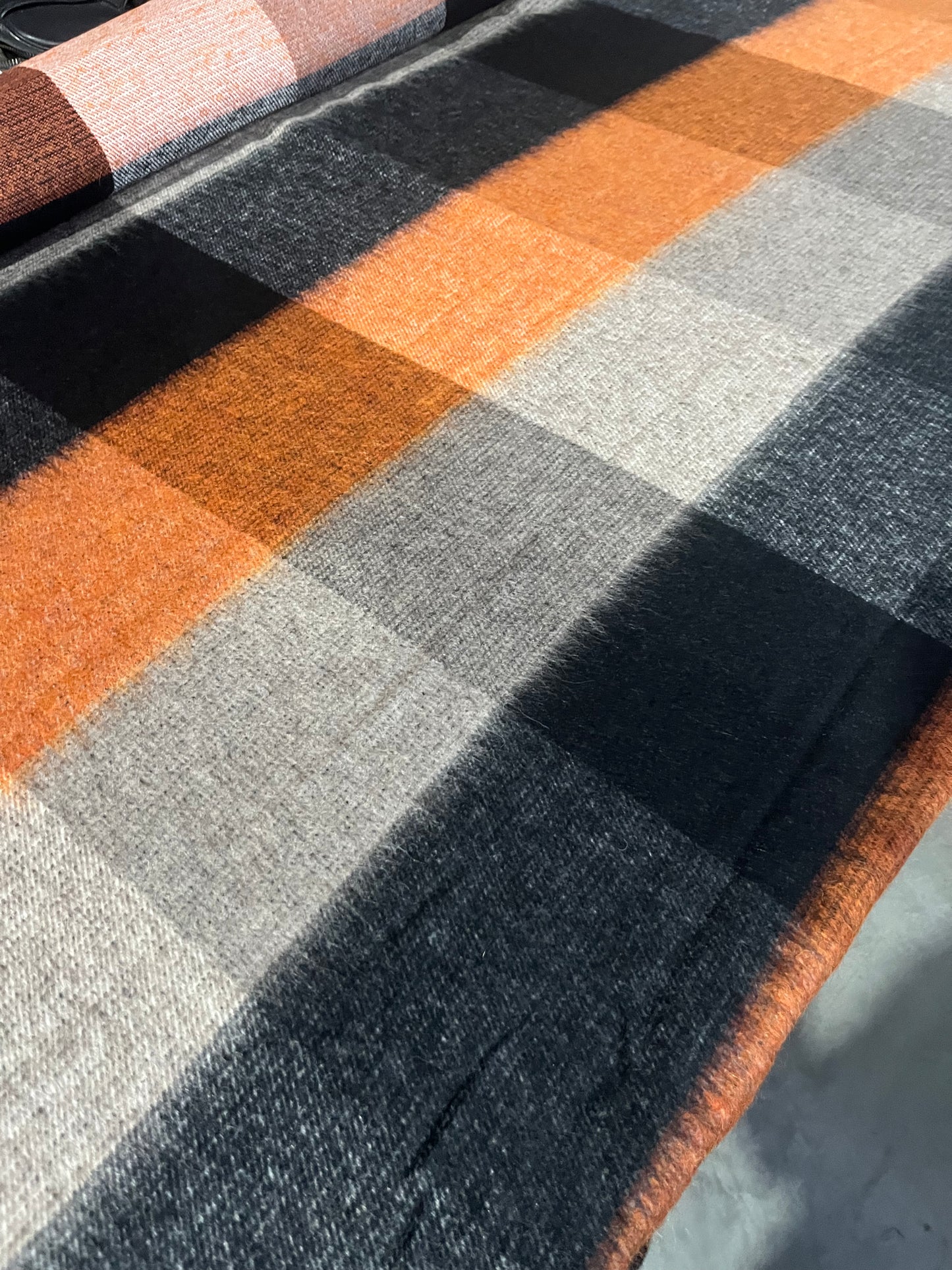 CLEO 021  wool check black/orange/greige