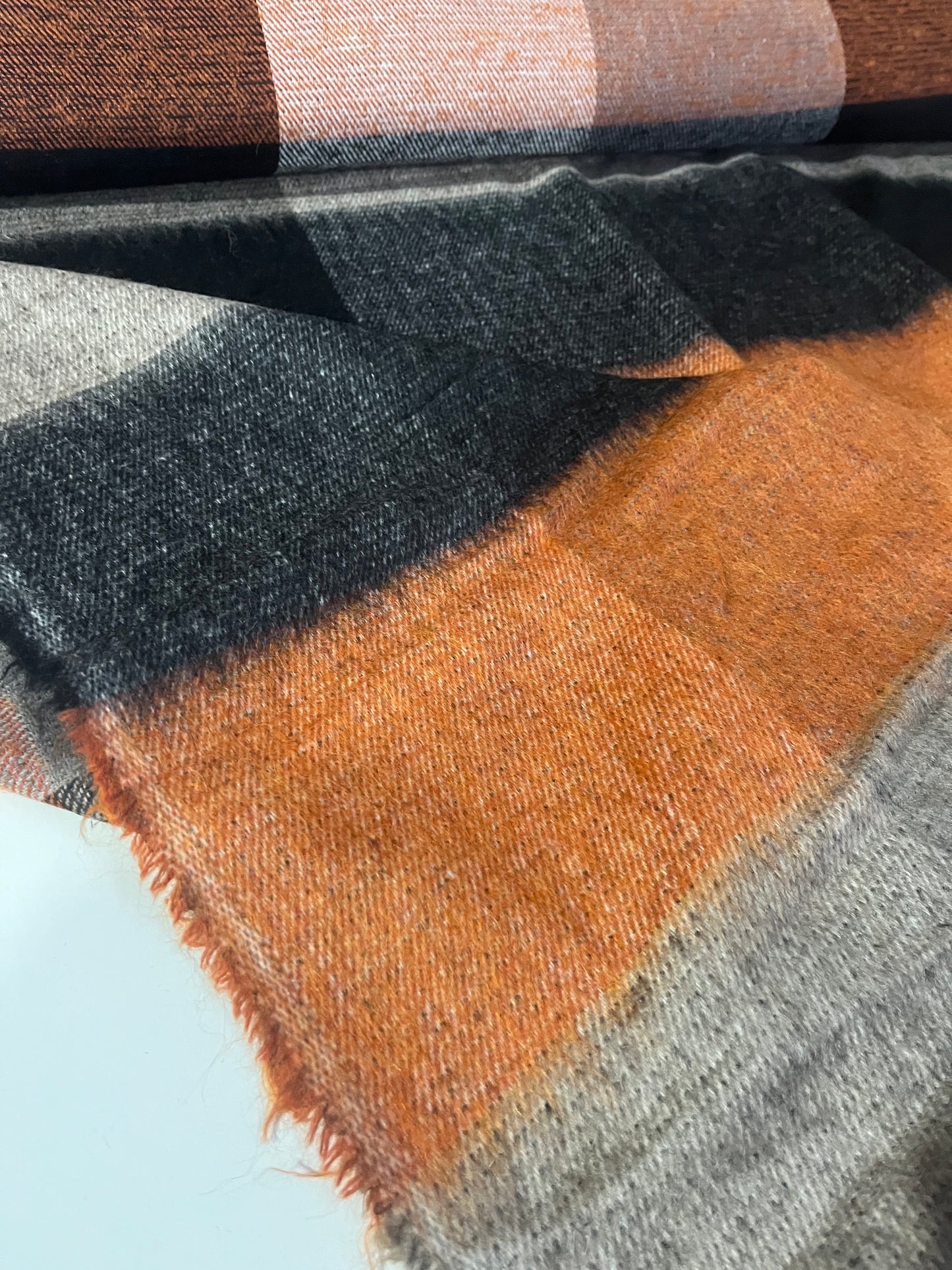 CLEO 021  wool check black/orange/greige