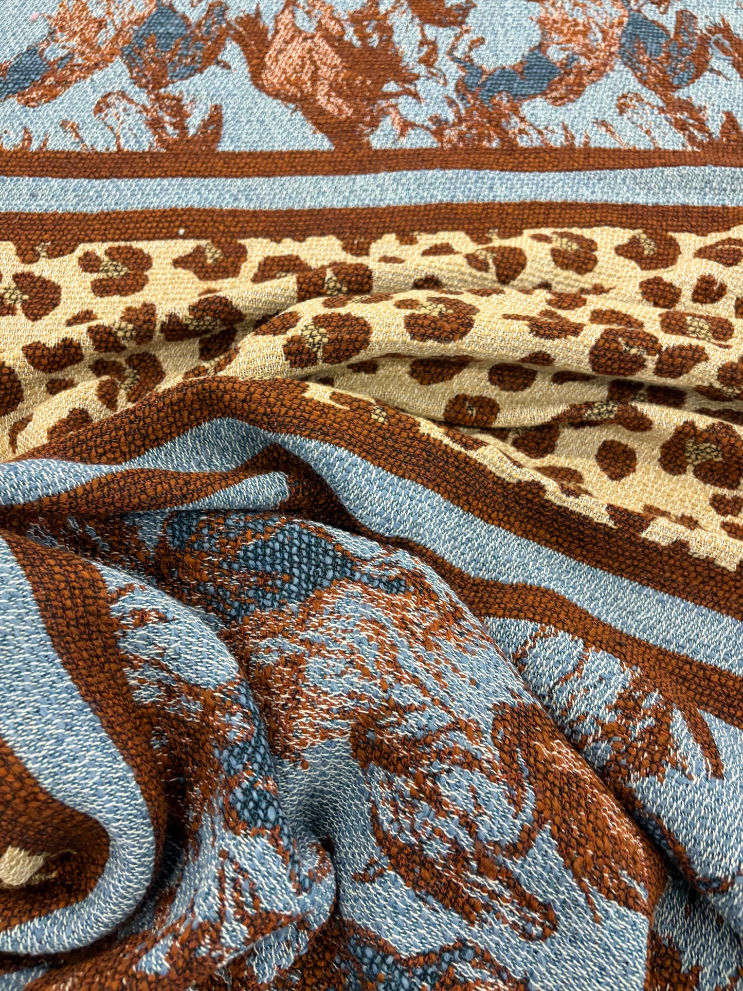 PIPO 005 heavy cotton/wool jacquard  with fringes