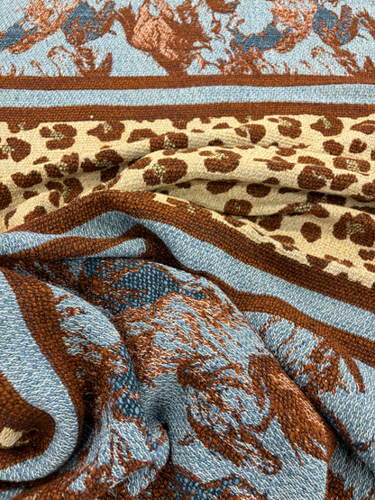 PIPO 005 heavy cotton/wool jacquard  with fringes
