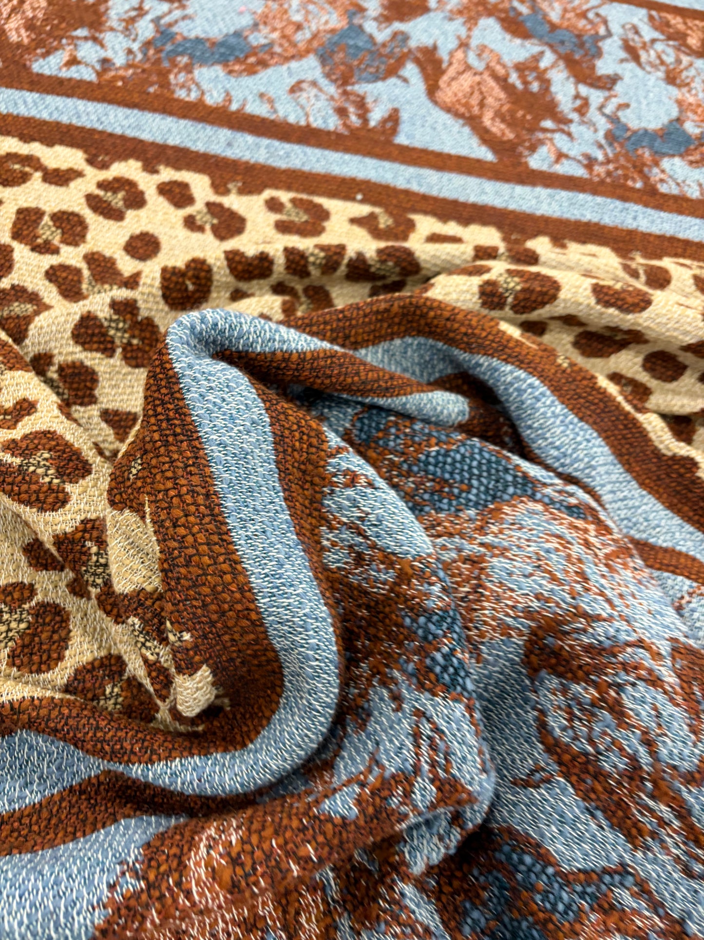 PIPO 005 heavy cotton/wool jacquard  with fringes